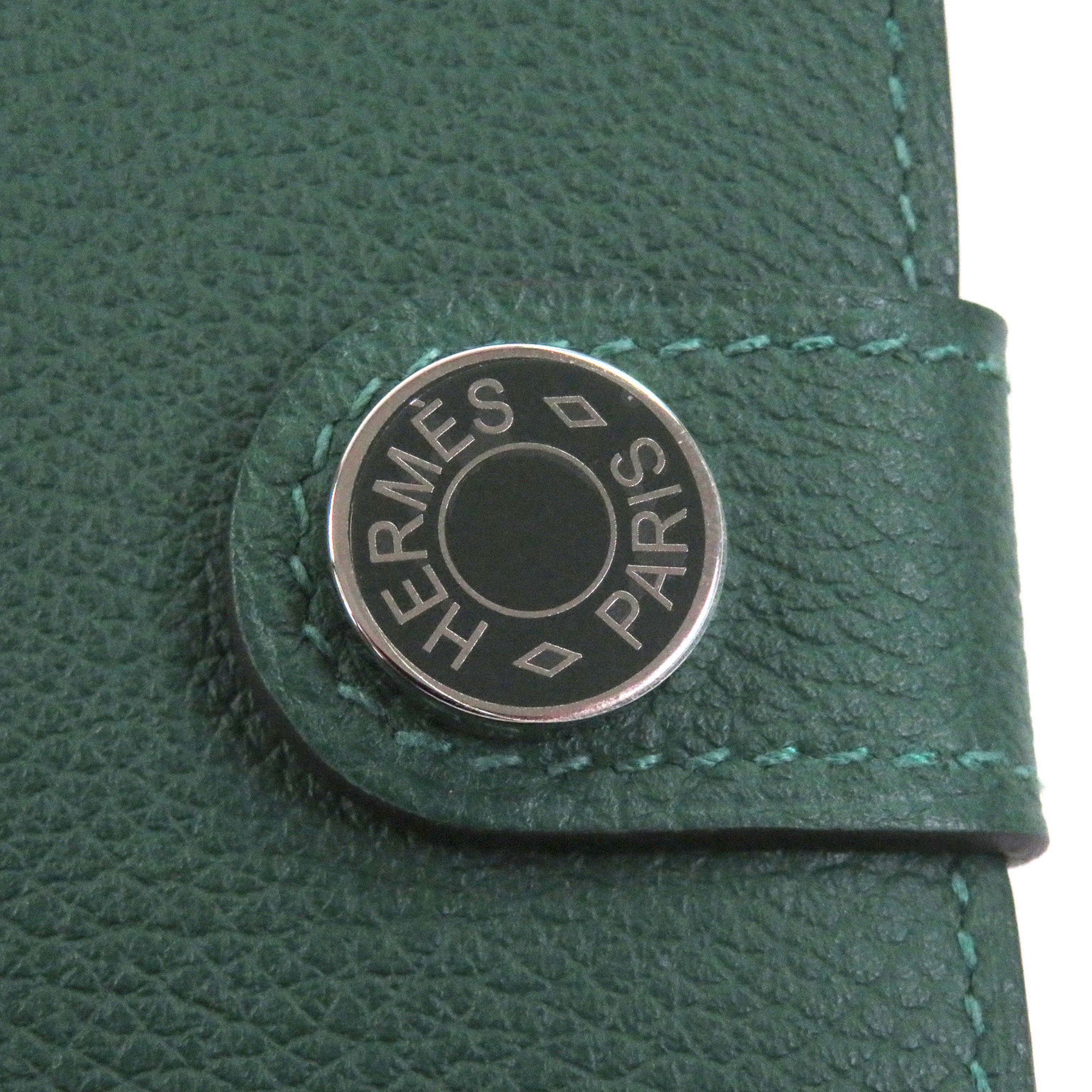 Hermes Vert Fonce Evercalf Leather Long Bill Wallet (Bi-Fold) (Pre-Owned)