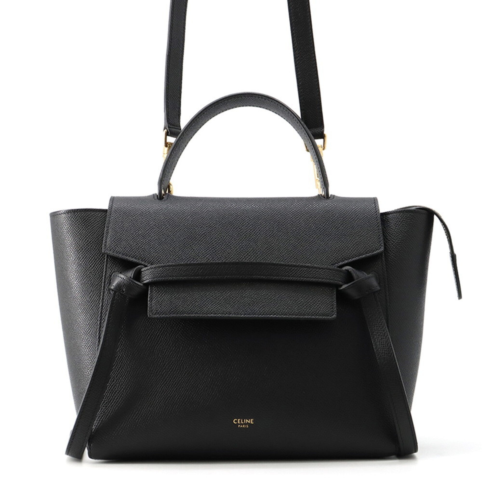 Celine Black Leather Handbag Shoulder Bag (Pre-Owned)