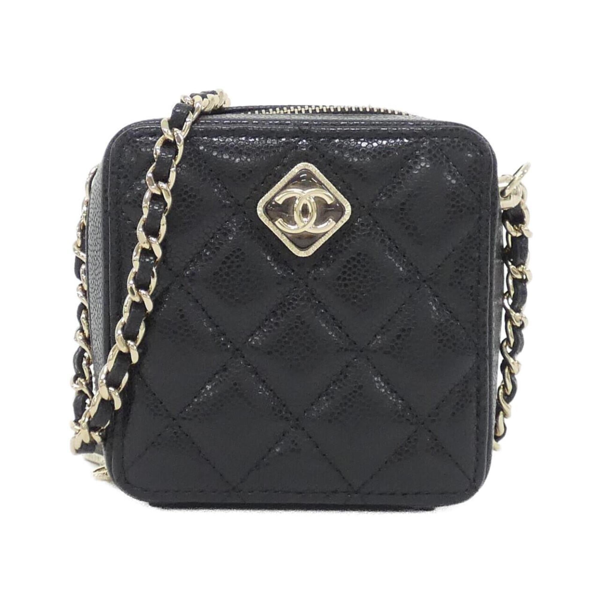 Chanel Black Grained Calfskin Handbag Shoulder Bag (Pre-Owned)