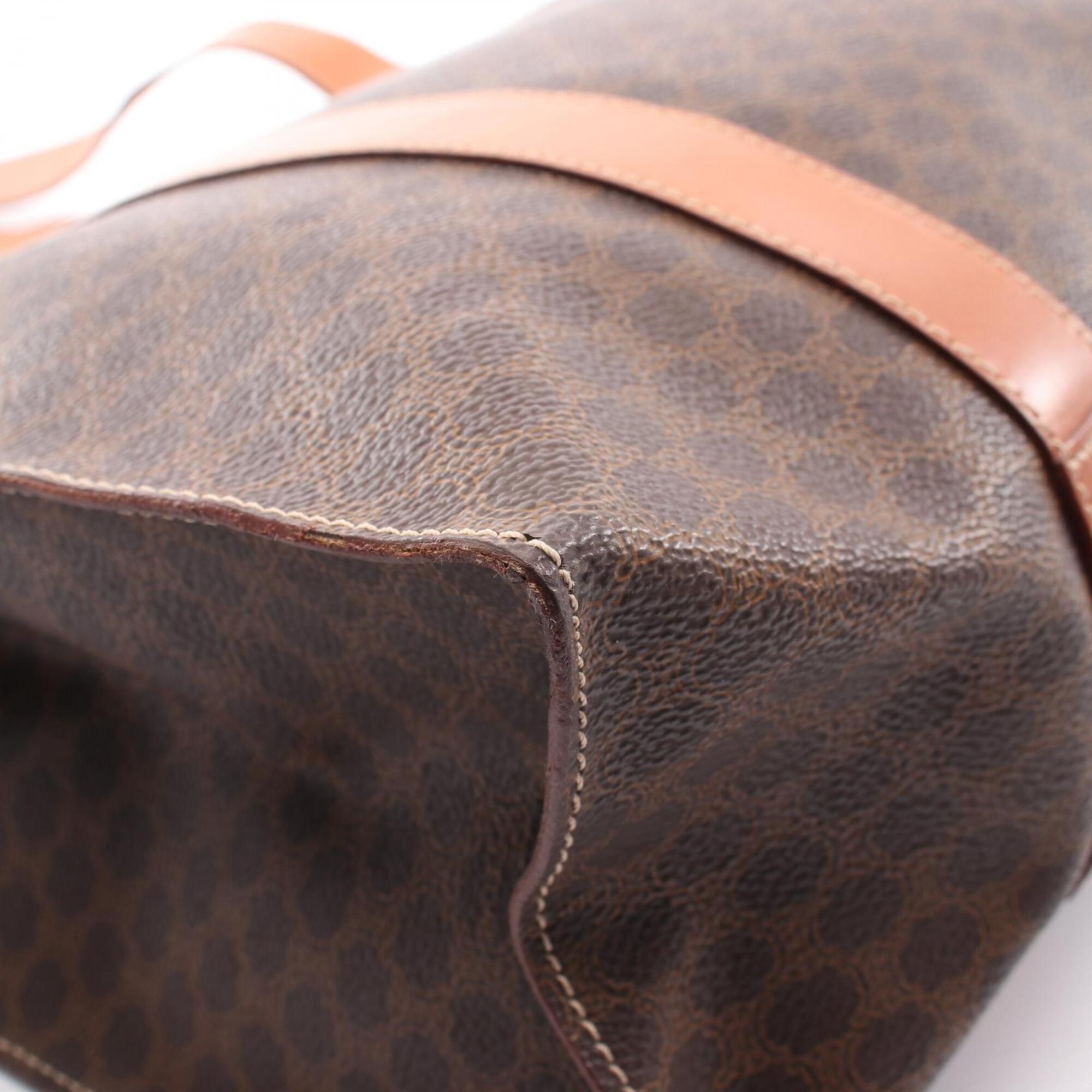 Celine Macadam Brown Coated Canvas Handbag Tote Bag (Pre-Owned)