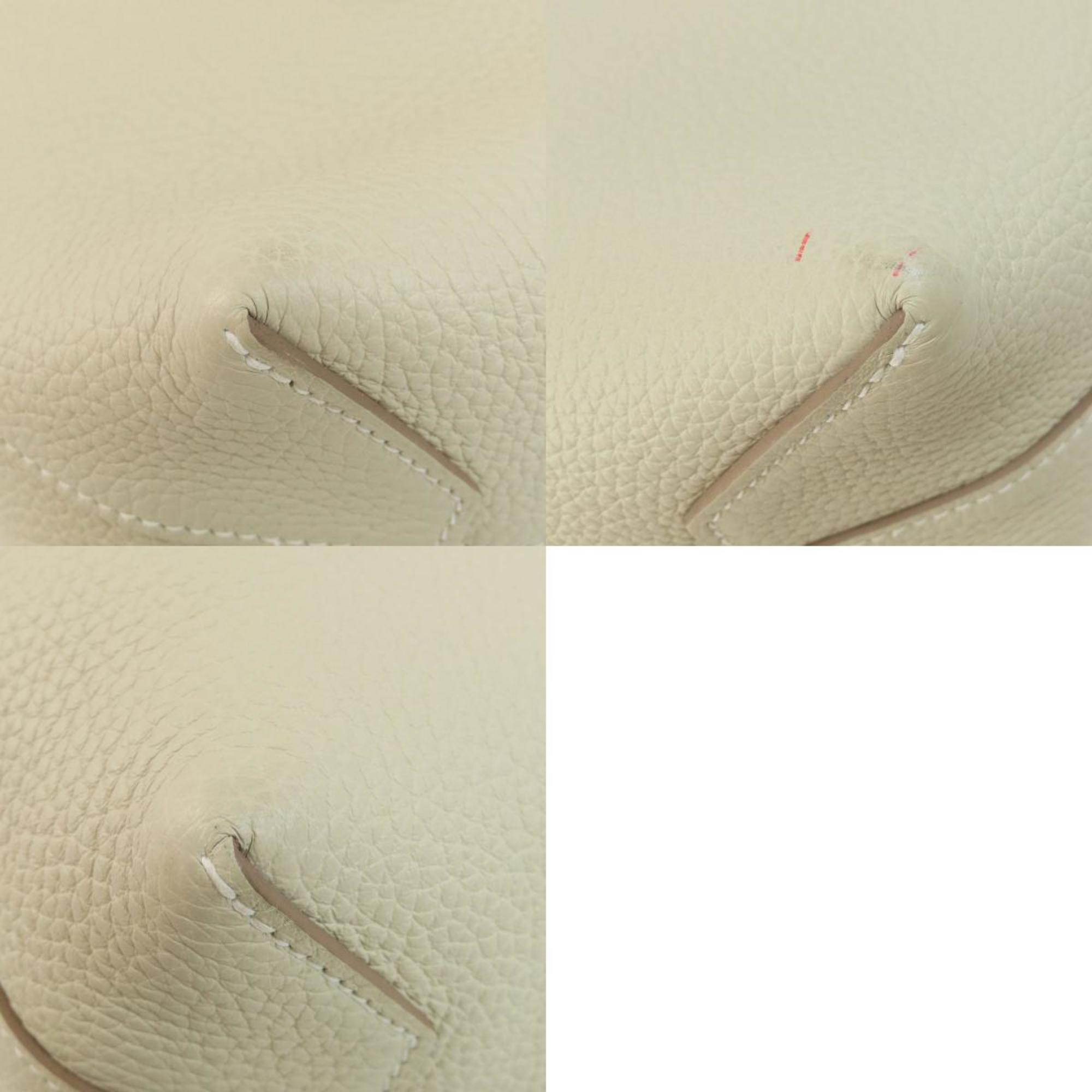 Hermes White Taurillon Clemence Leather Tote Bag (Pre-Owned)
