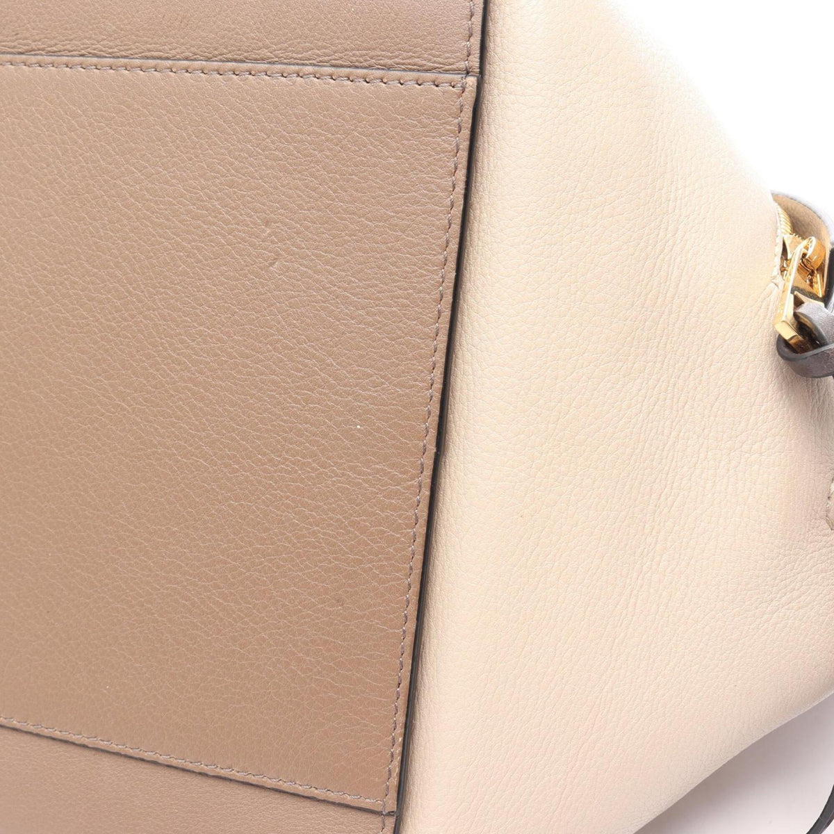 Loewe Beige Brown Gray Leather Handbag (Pre-Owned)