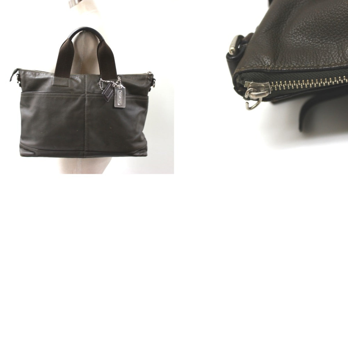 Coach Green Leather Tote Bag (Pre-Owned)