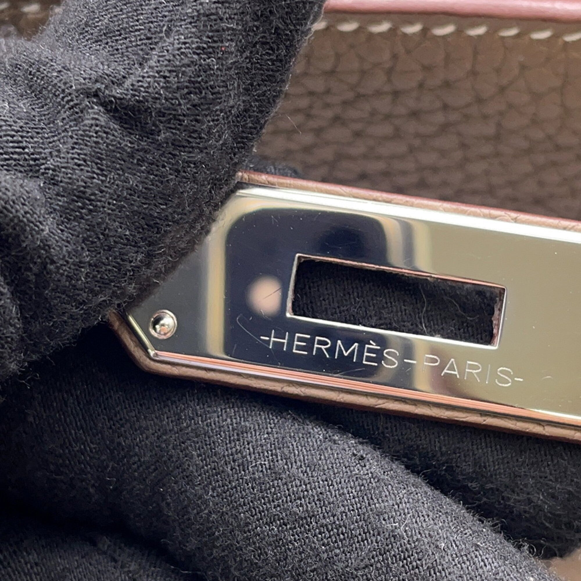 Hermes Kelly Etoupe Gray Togo Leather Handbag (Pre-Owned)
