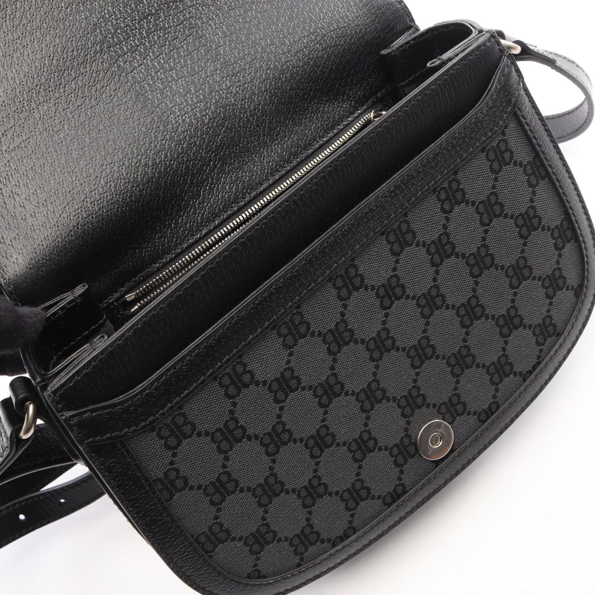 Balenciaga Black Gray Multi-Color Canvas Leather Handbag Shoulder Bag (Pre-Owned)