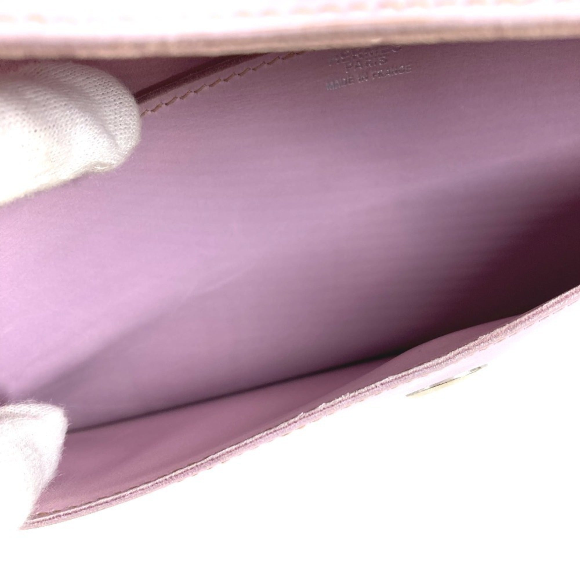 Hermes Pink Purple Leather Clutch Bag Handbag Pouch (Pre-Owned)