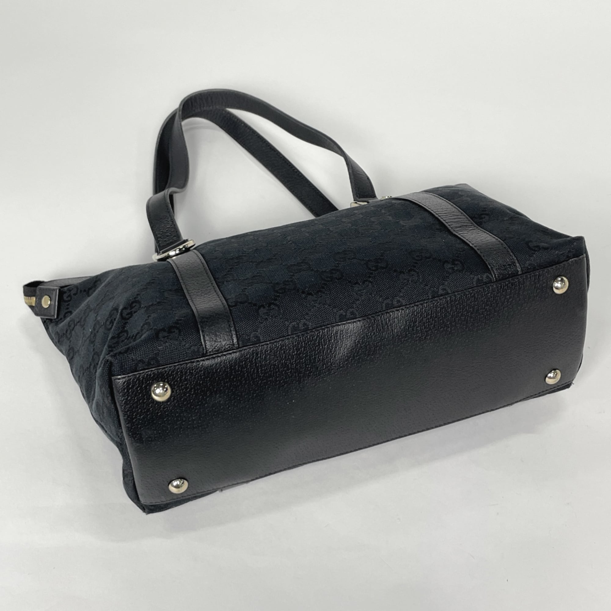 Gucci Abbey Gg Canvas Leather Handbag (Pre-Owned)