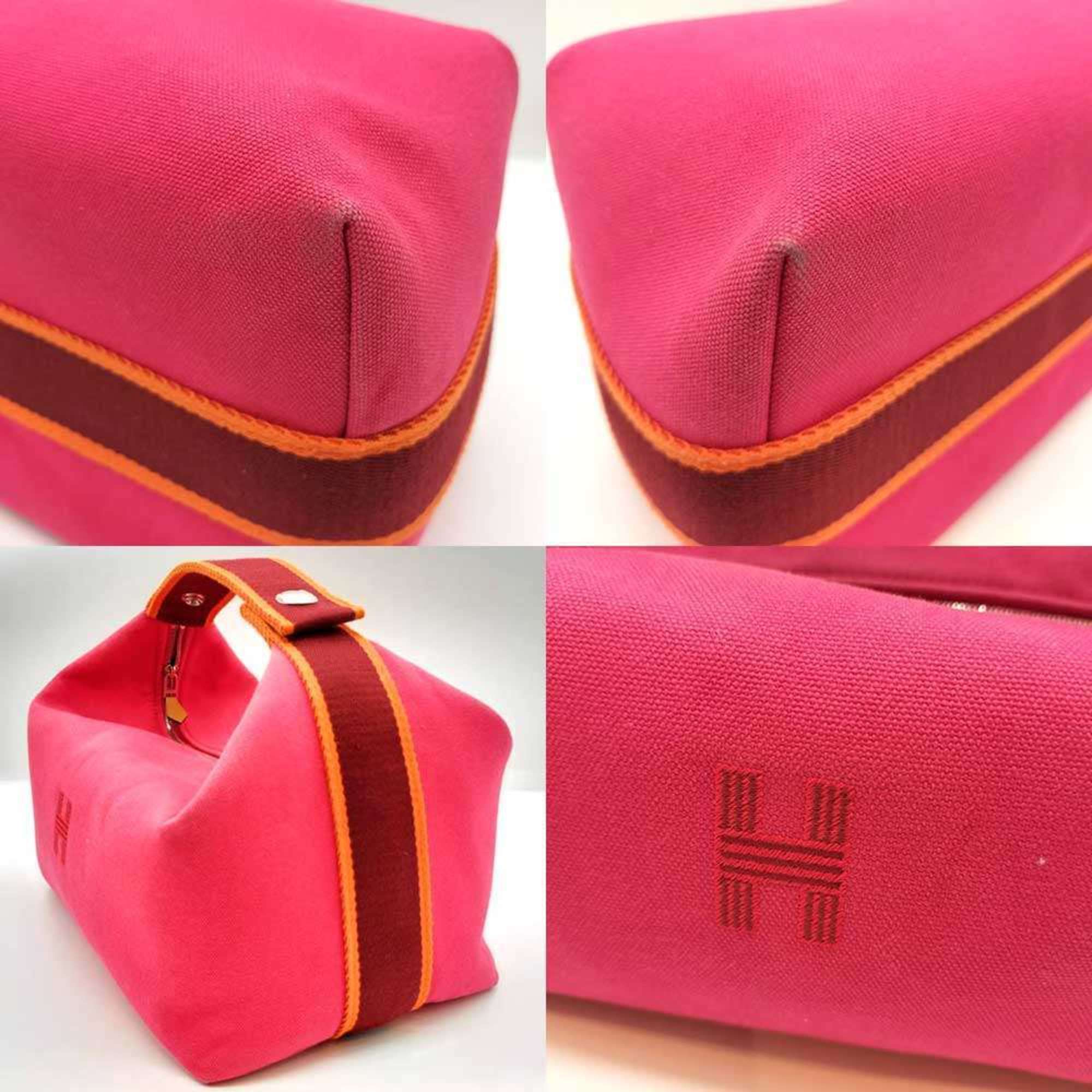 Hermes Pink Canvas Handbag (Pre-Owned)