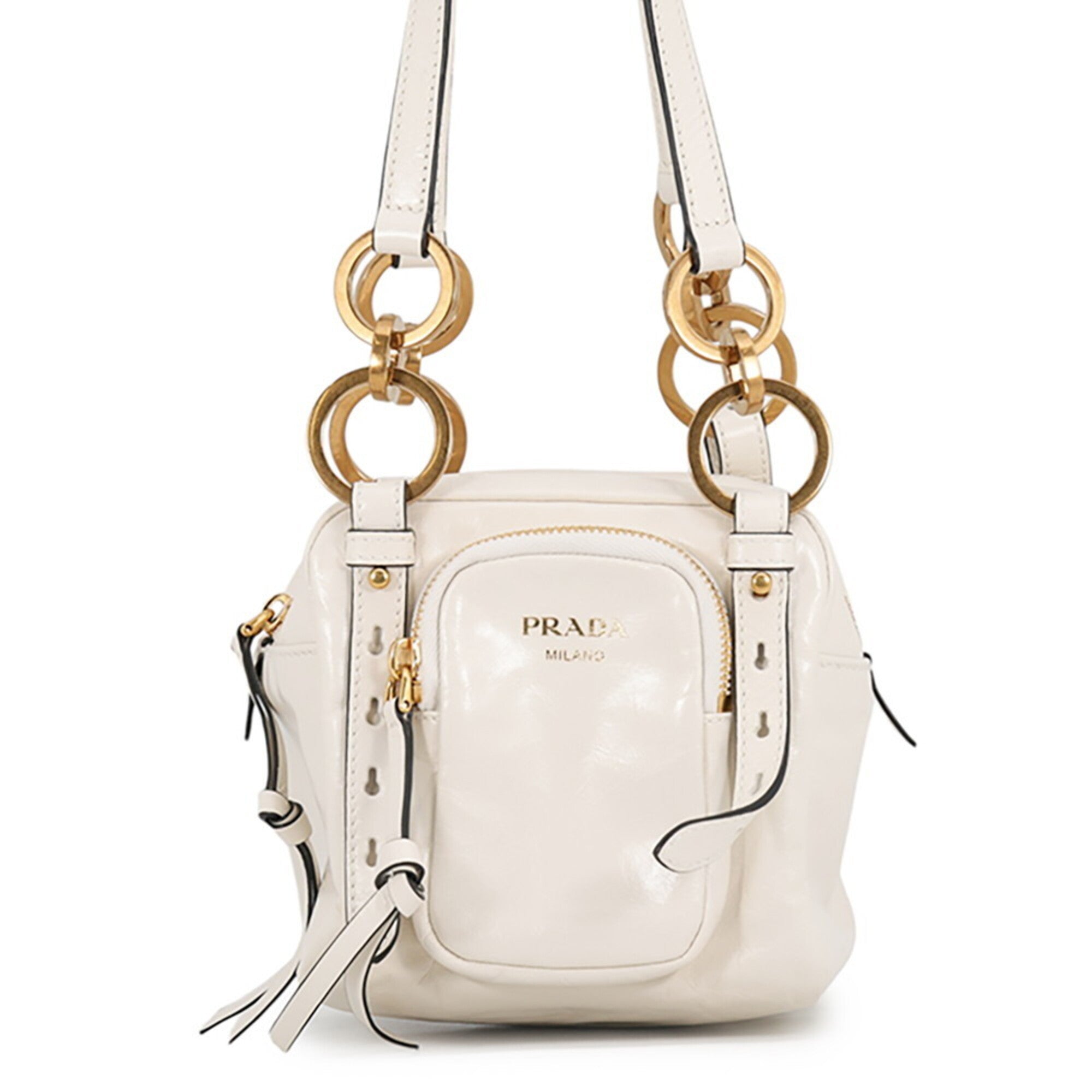 Prada White Leather Handbag (Pre-Owned)