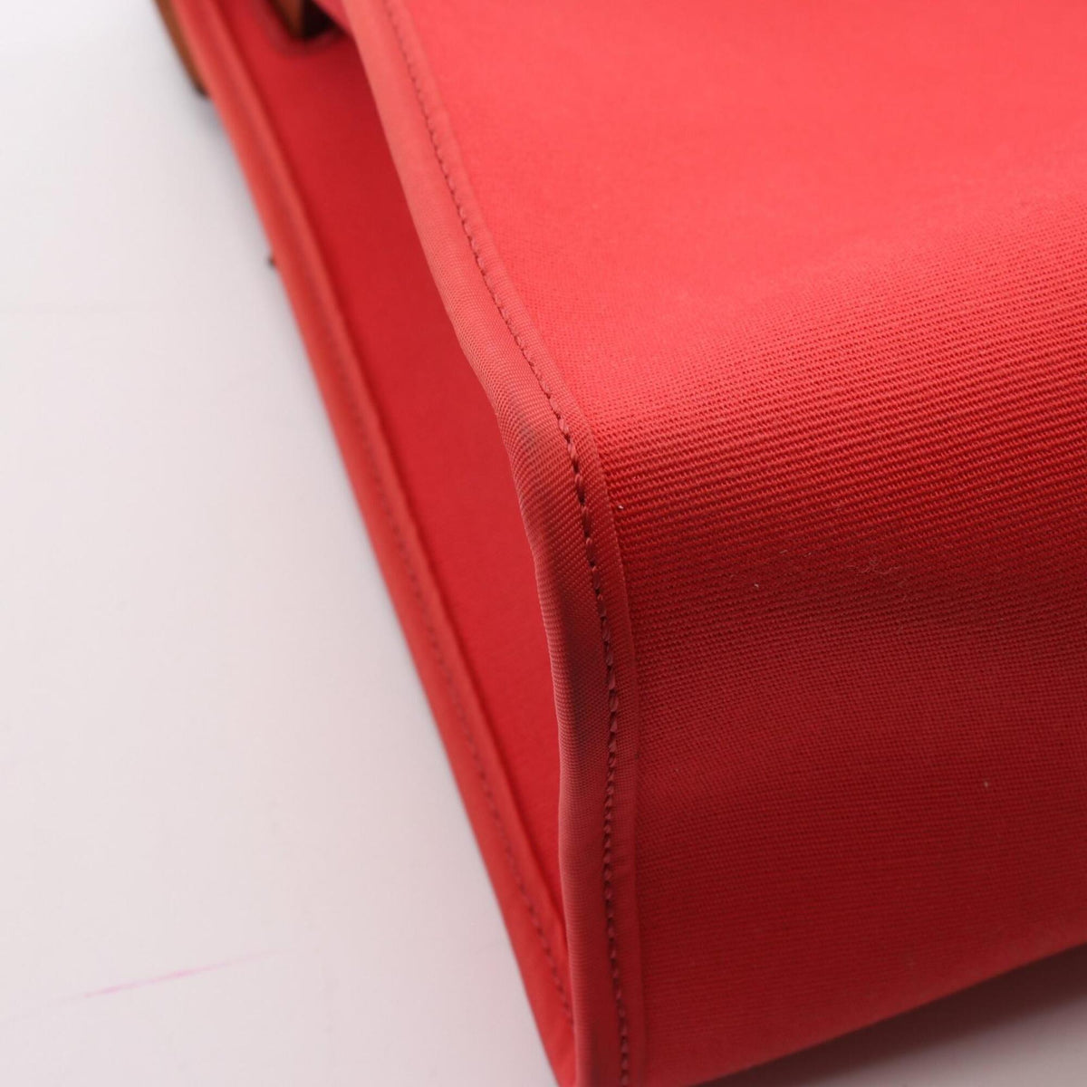 Hermes Bougainvillier Brown Fauve Pink Canvas Toile Officier Leather Handbag Pouch (Pre-Owned)