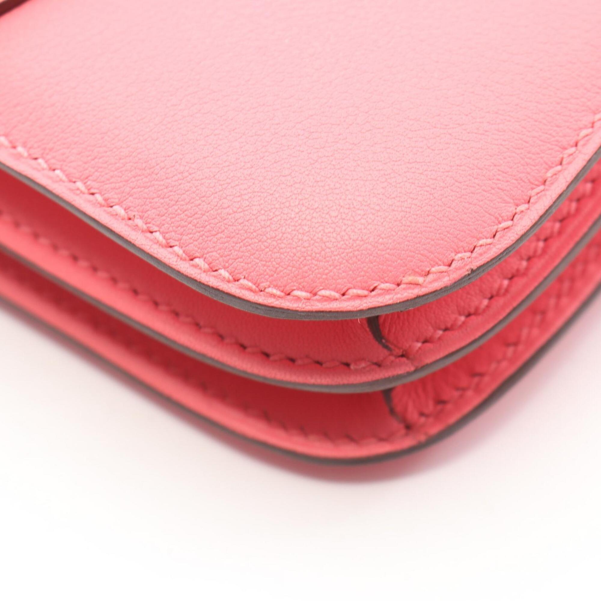 Hermes Pink Rose Azalee Swift Leather Leather Handbag Shoulder Bag (Pre-Owned)