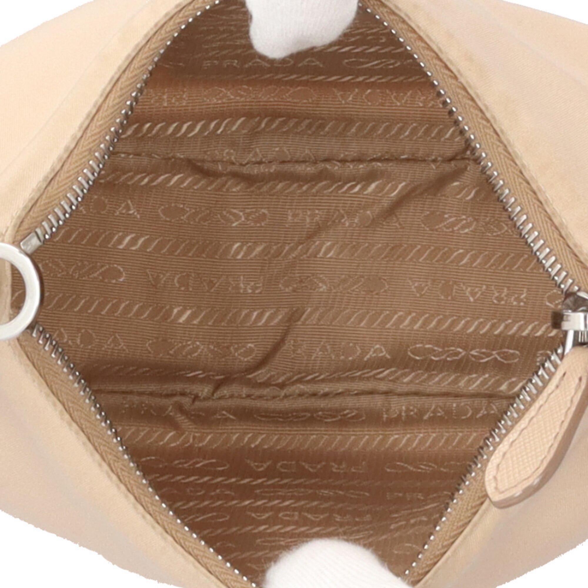 Prada Beige Nude Beige Nylon Shoulder Bag (Pre-Owned)