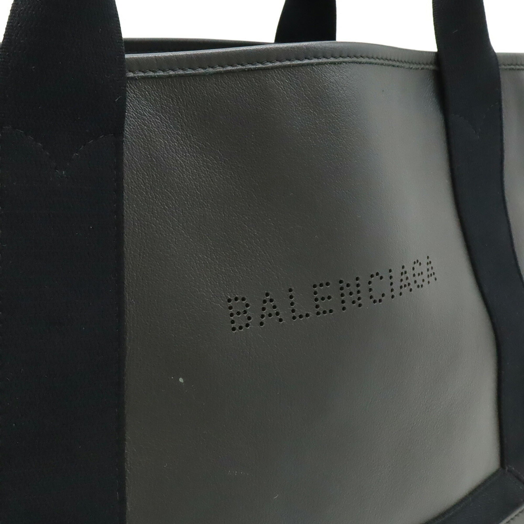 Balenciaga Black Leather Handbag Pouch Tote Bag (Pre-Owned)