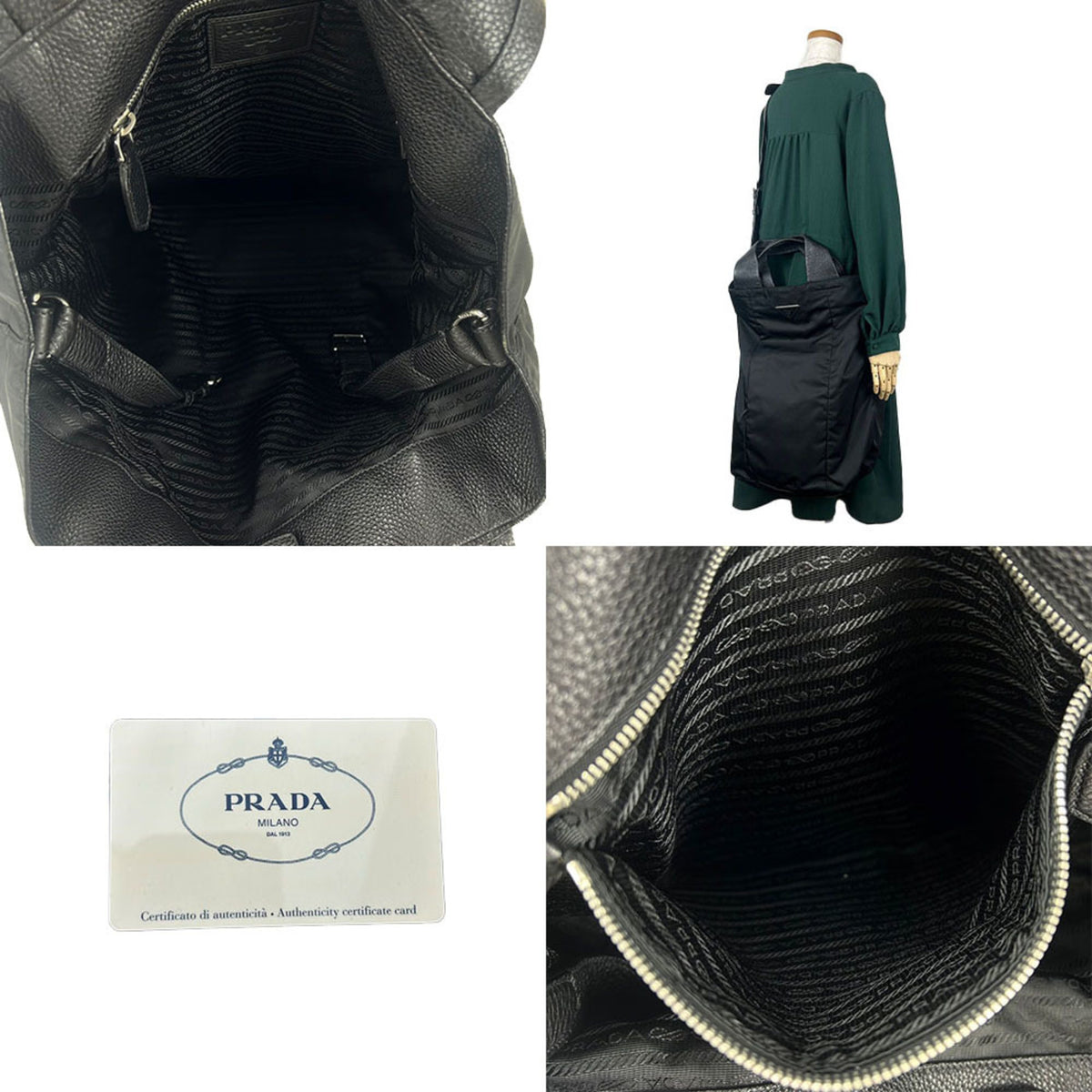 Prada Black Nero Tessuto Shoulder Bag Tote Bag (Pre-Owned)