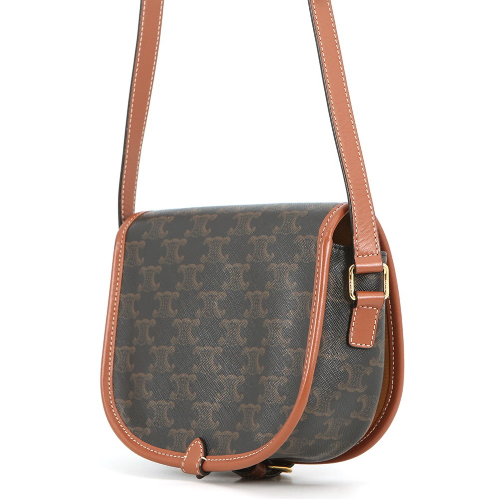 Celine Brown Pvc Leather Handbag Shoulder Bag (Pre-Owned)