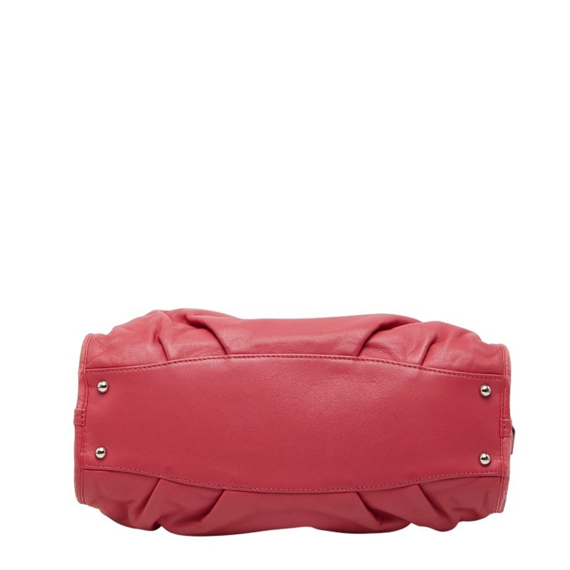 Loewe Pink Red Red Color Leather Handbag Shoulder Bag (Pre-Owned)