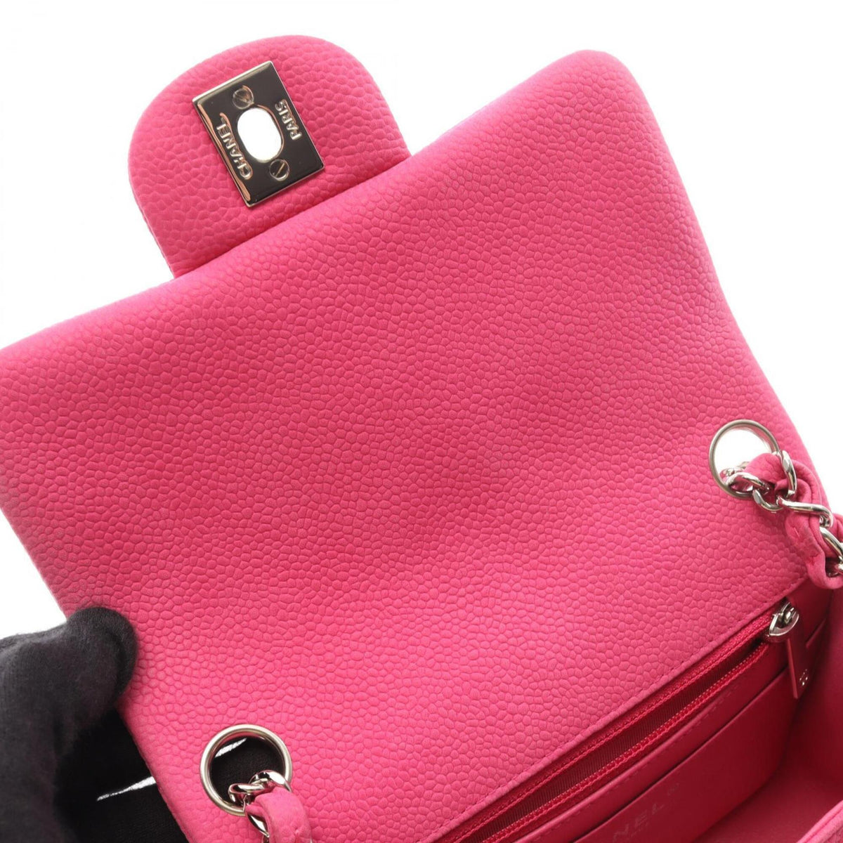 Chanel Pink Grained Calfskin Handbag Shoulder Bag (Pre-Owned)