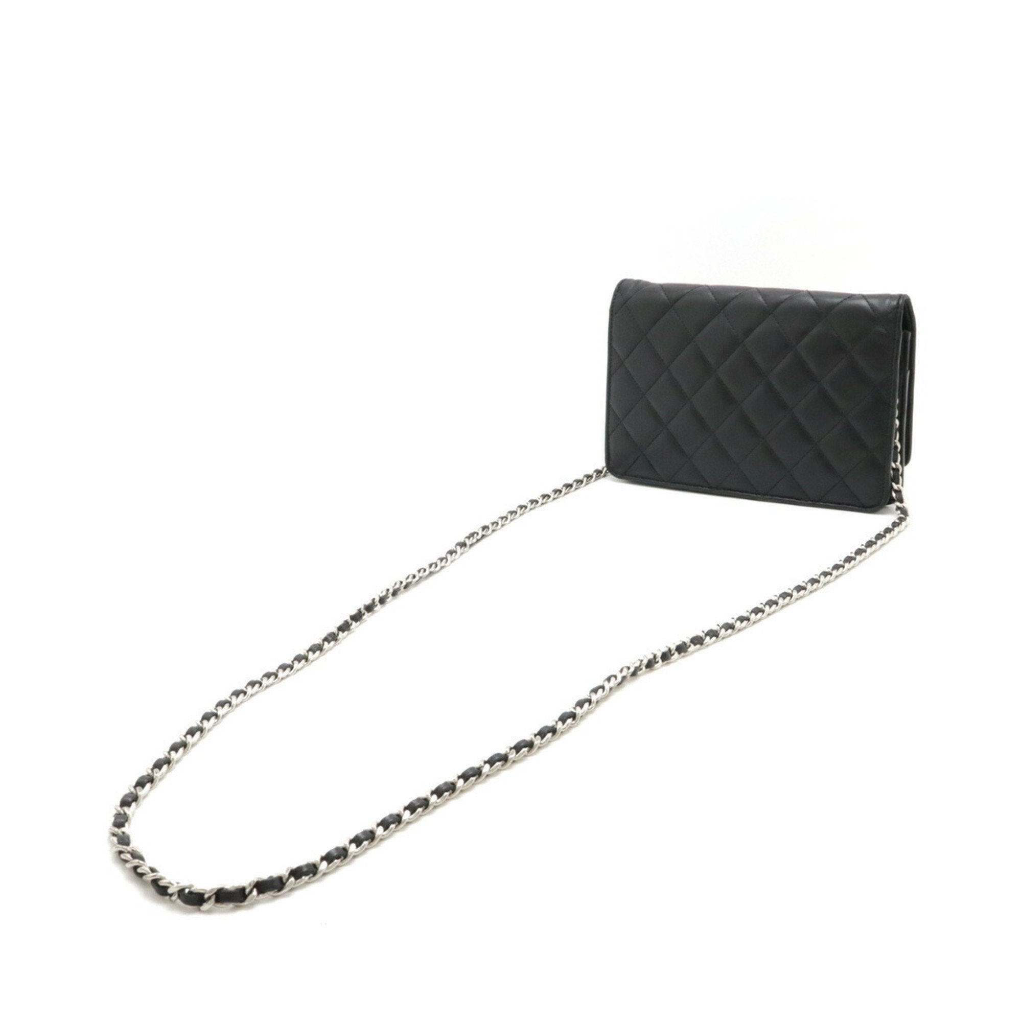 Chanel Black Leather Chain/Shoulder Wallet (Pre-Owned)