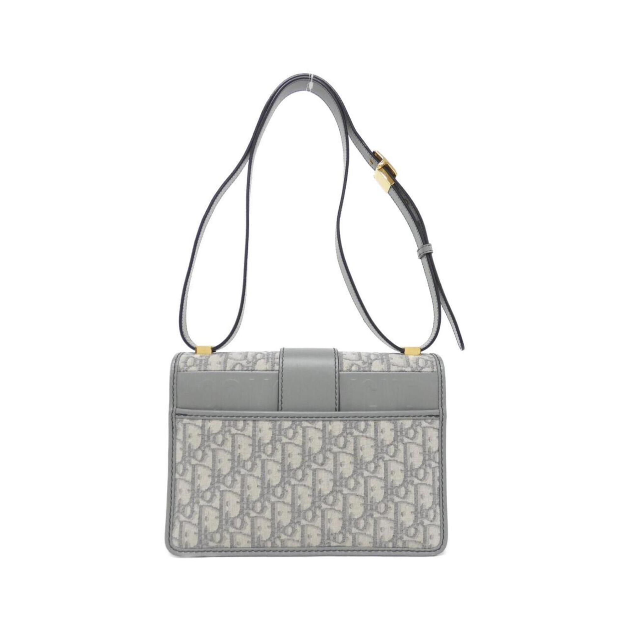 Christian Dior Gray Canvas Shoulder Bag (Pre-Owned)