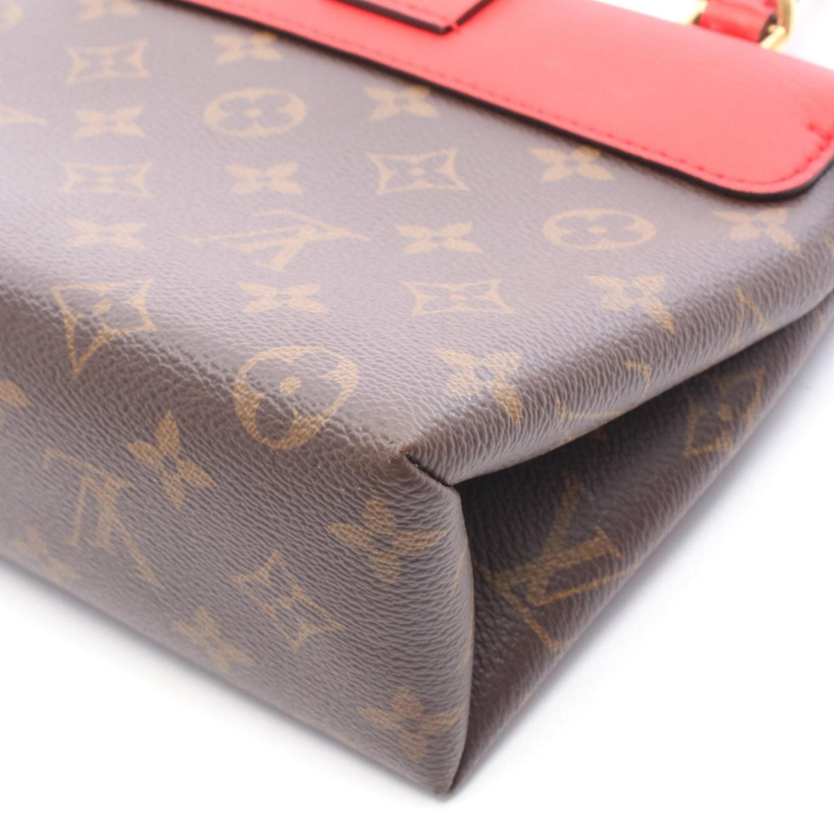 Louis Vuitton Brown Monogram Red Color Coated Canvas Handbag (Pre-Owned)