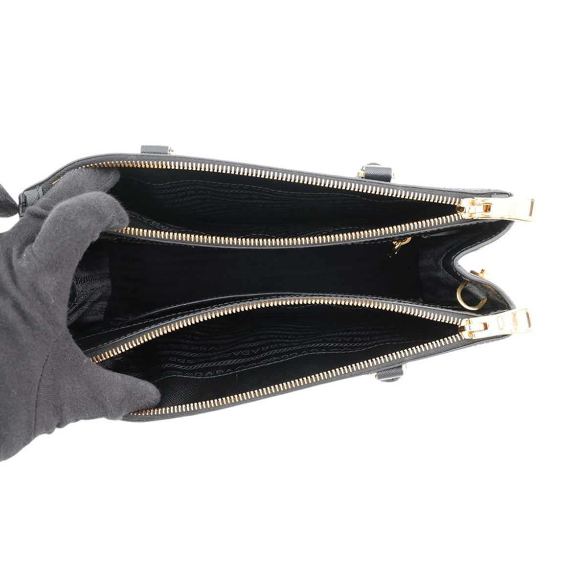 Prada Saffiano Black Saffiano Handbag Shoulder Bag (Pre-Owned)