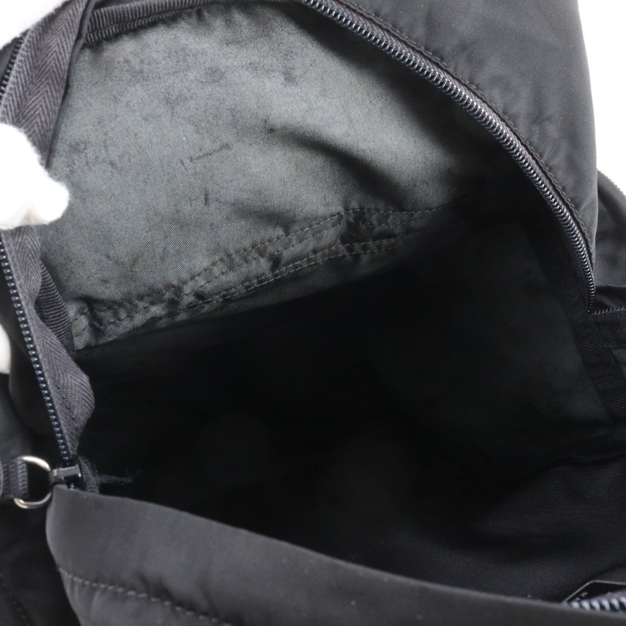 Prada Black White Nylon Backpack Handbag (Pre-Owned)