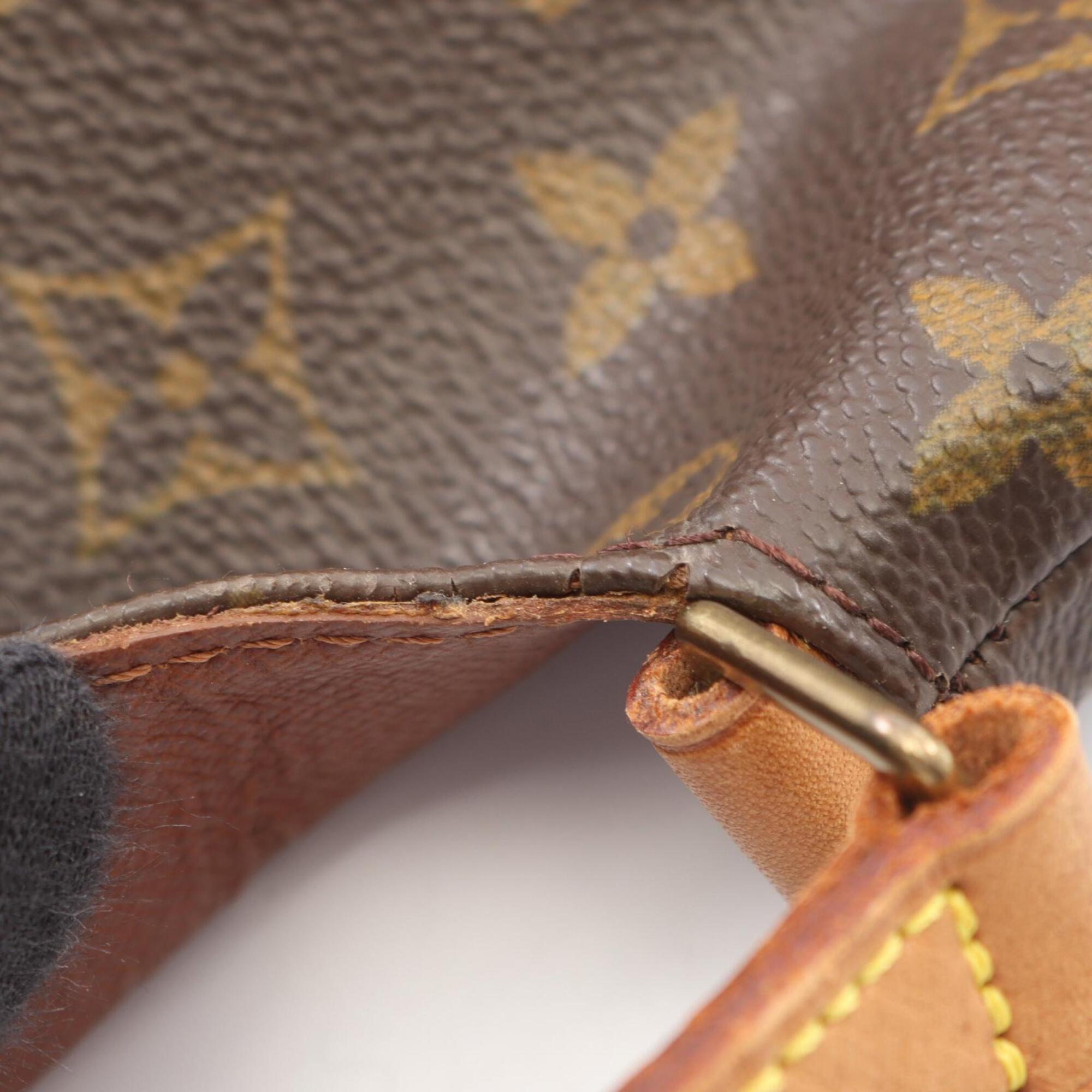 Louis Vuitton Brown Monogram Leather Handbag Shoulder Bag (Pre-Owned)