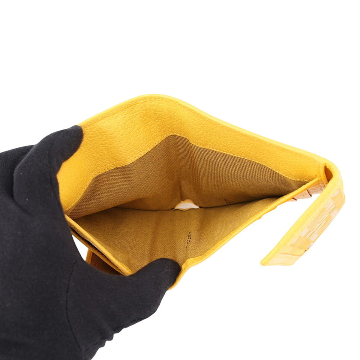 Fendi Zucca Yellow Nylon Canvas Leather Wallet (Tri-Fold) (Pre-Owned)