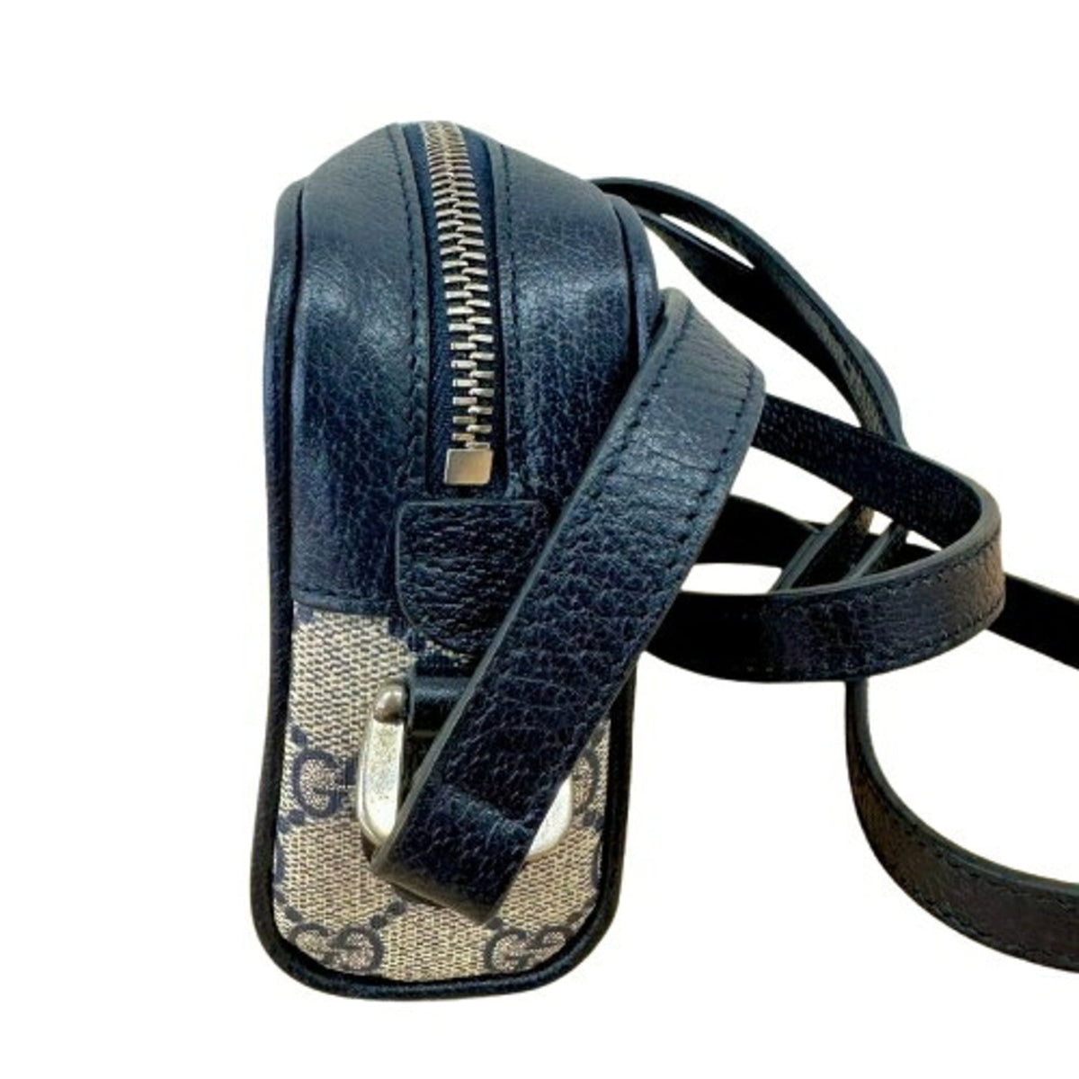 Gucci Beige Navy Gg Supreme Shoulder Bag (Pre-Owned)