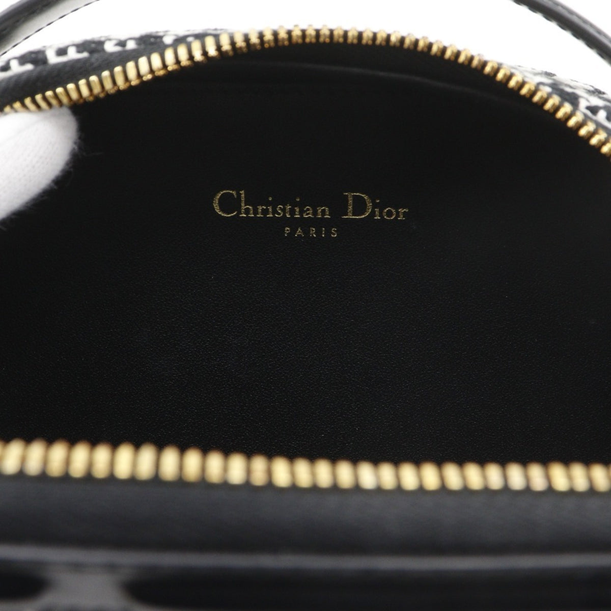 Christian Dior Black White Canvas Leather Shoulder Bag (Pre-Owned)