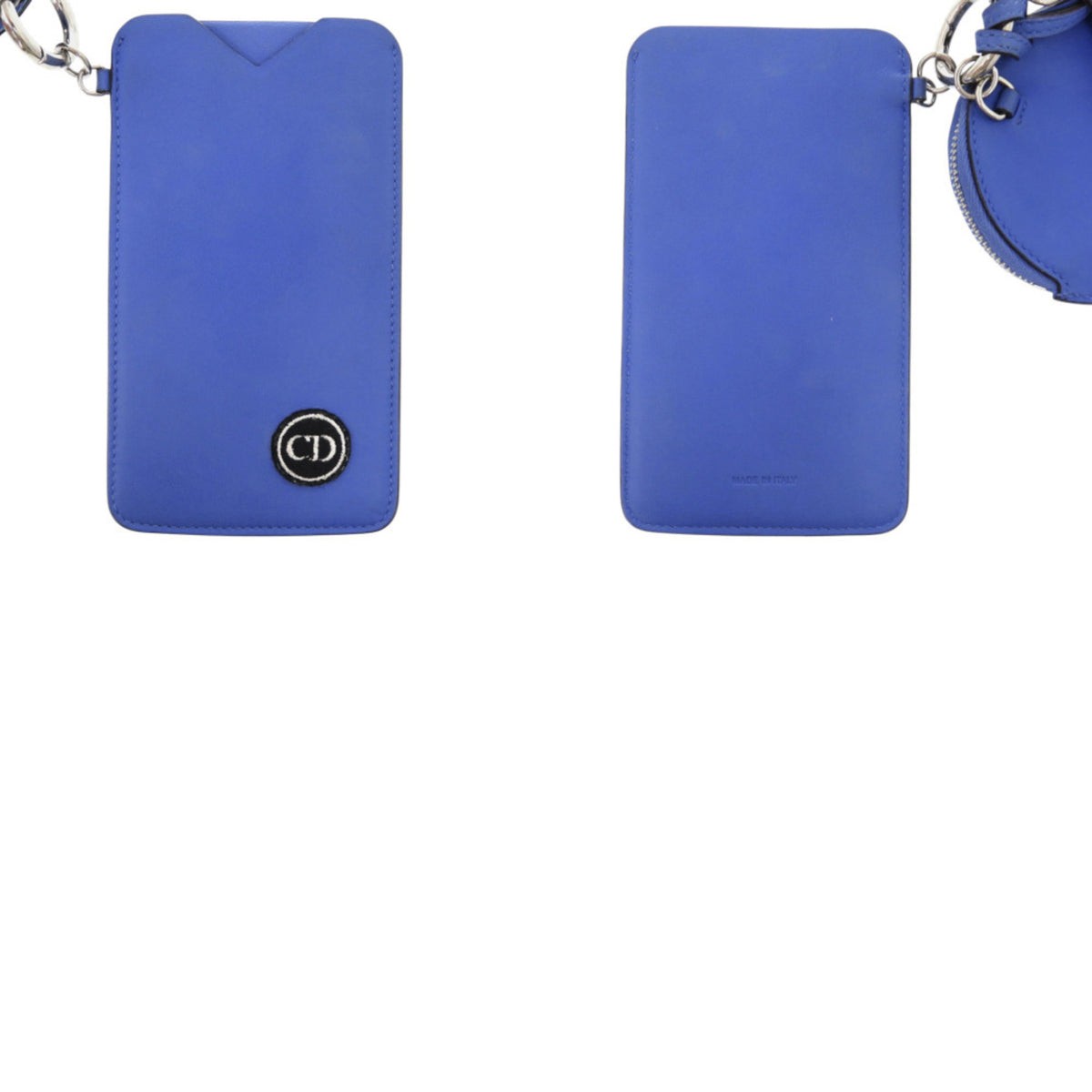 Christian Dior Black Blue Leather Pochette Pouch (Pre-Owned)