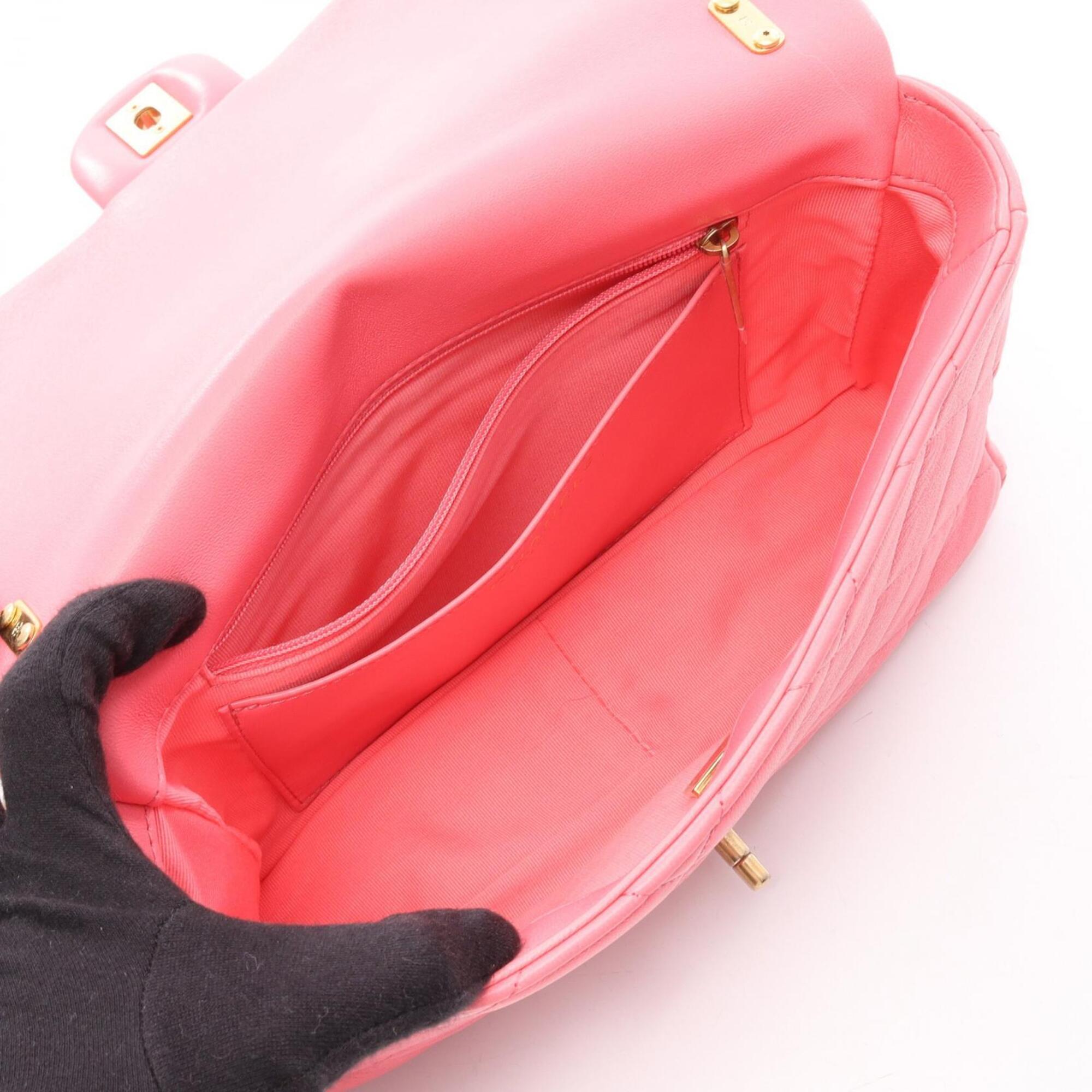 Chanel Pink Leather Handbag Shoulder Bag (Pre-Owned)