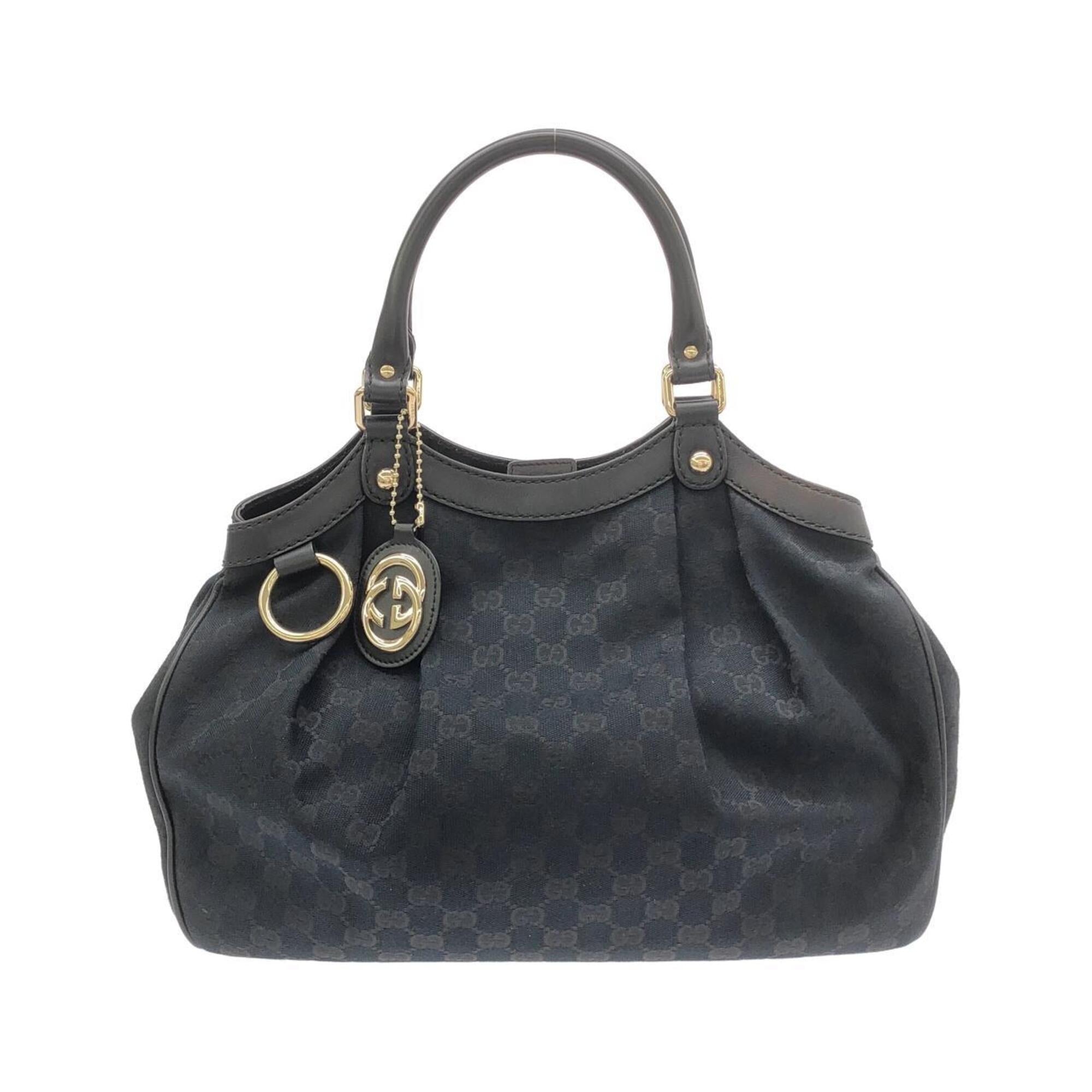 Gucci Black Gg Canvas Handbag (Pre-Owned)