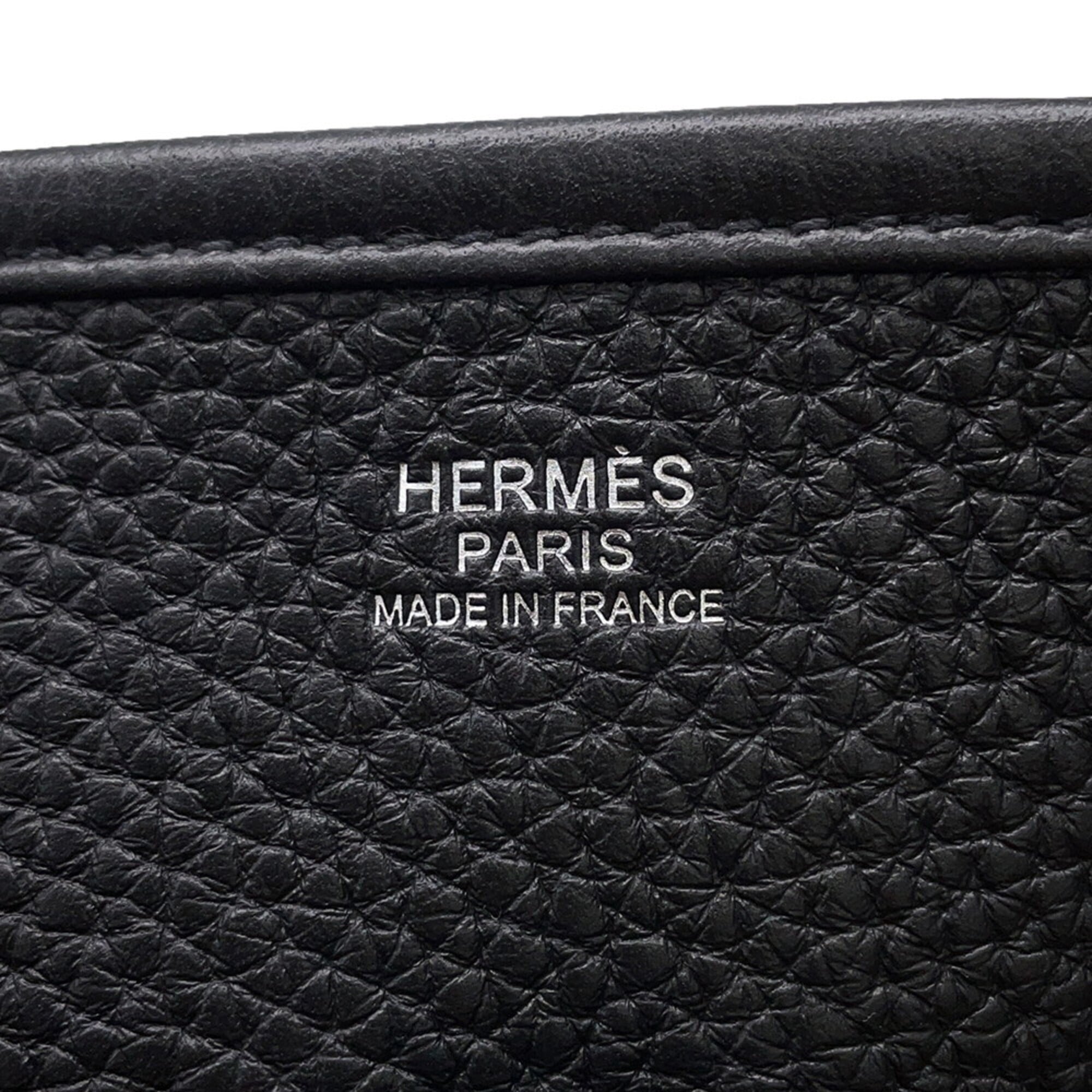 Hermes Black Taurillon Clemence Leather Handbag Shoulder Bag (Pre-Owned)