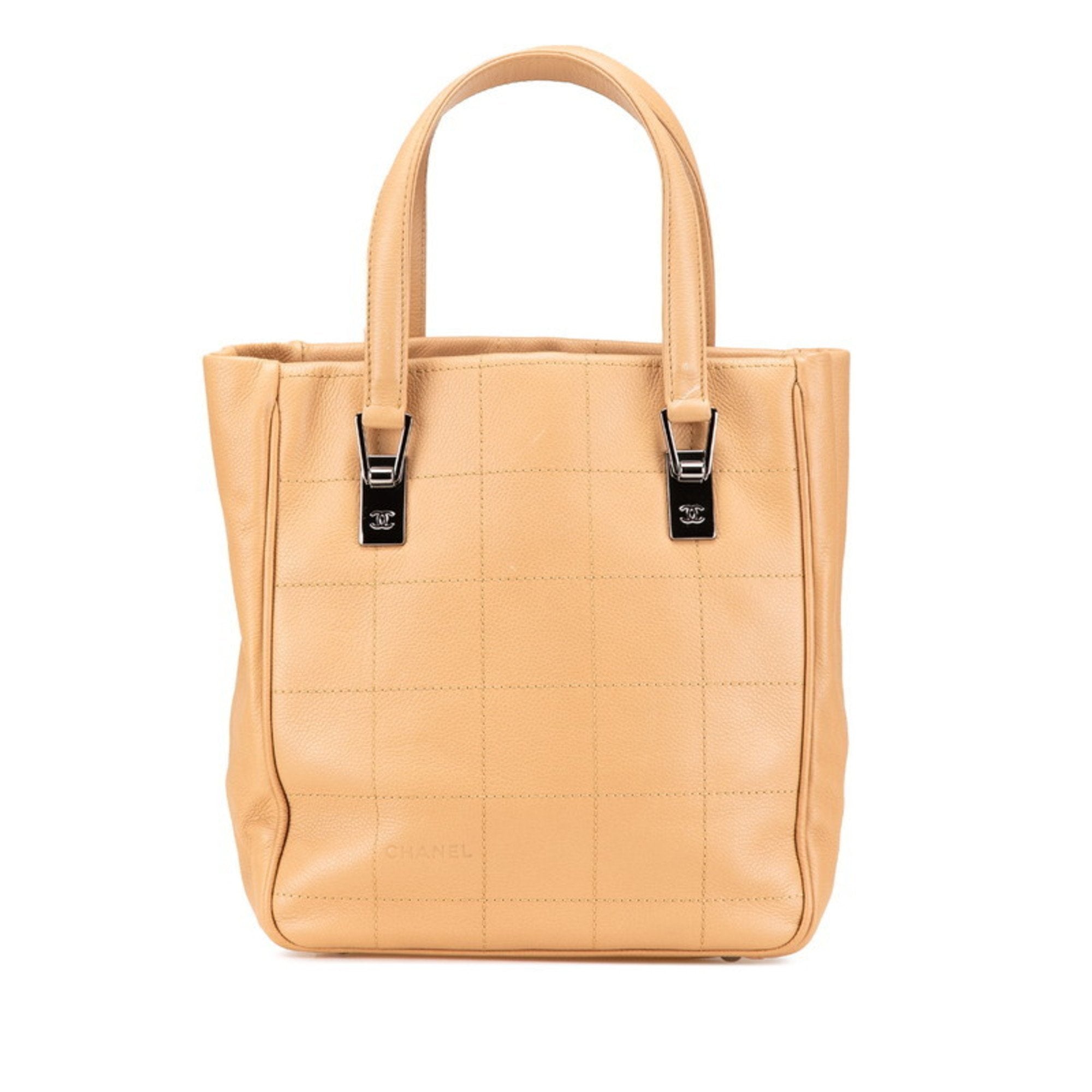 Chanel Beige Leather Handbag Tote Bag (Pre-Owned)