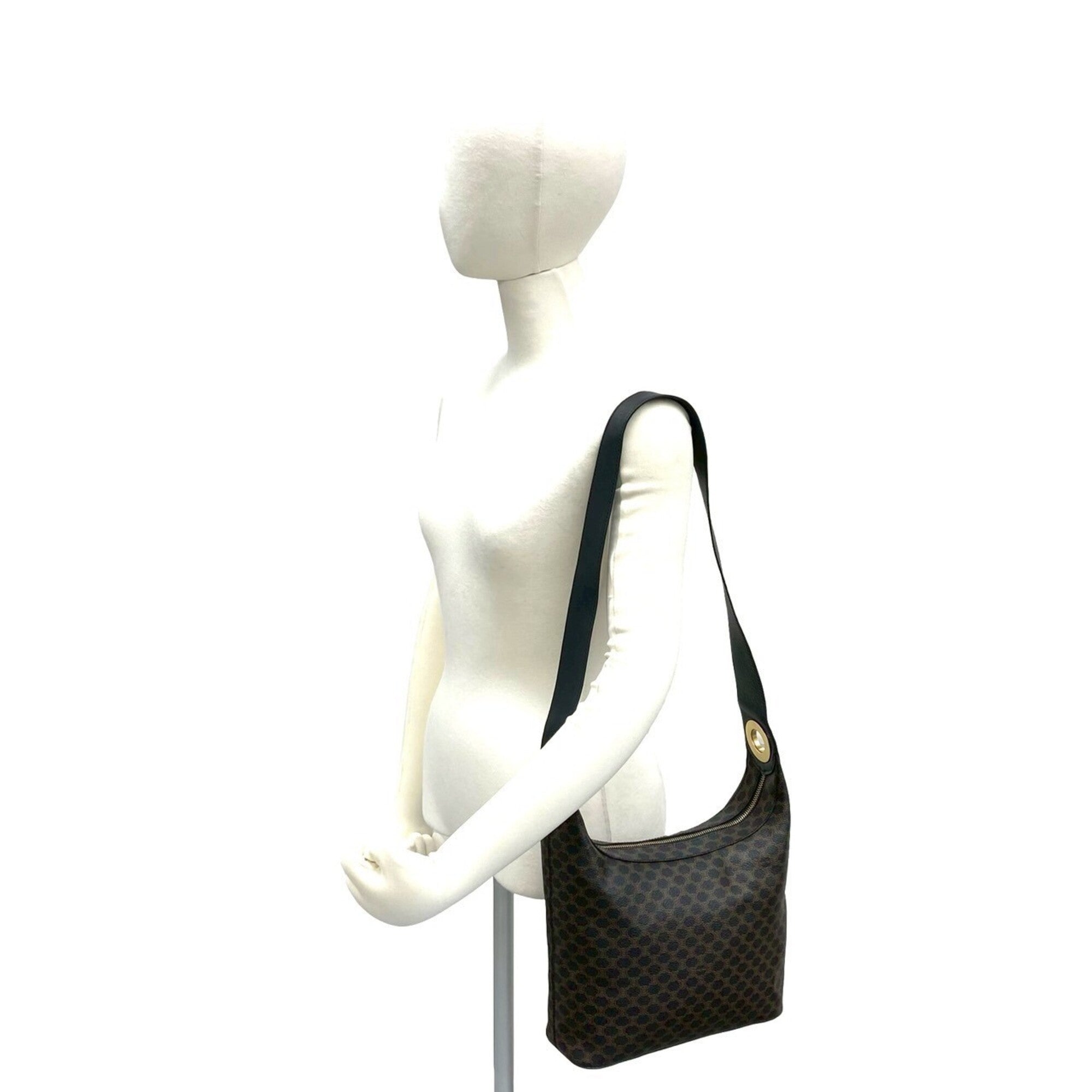 Celine Black Brown Leather Pvc Shoulder Bag (Pre-Owned)
