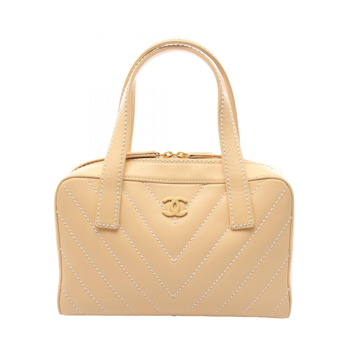 Chanel Beige Leather Handbag (Pre-Owned)