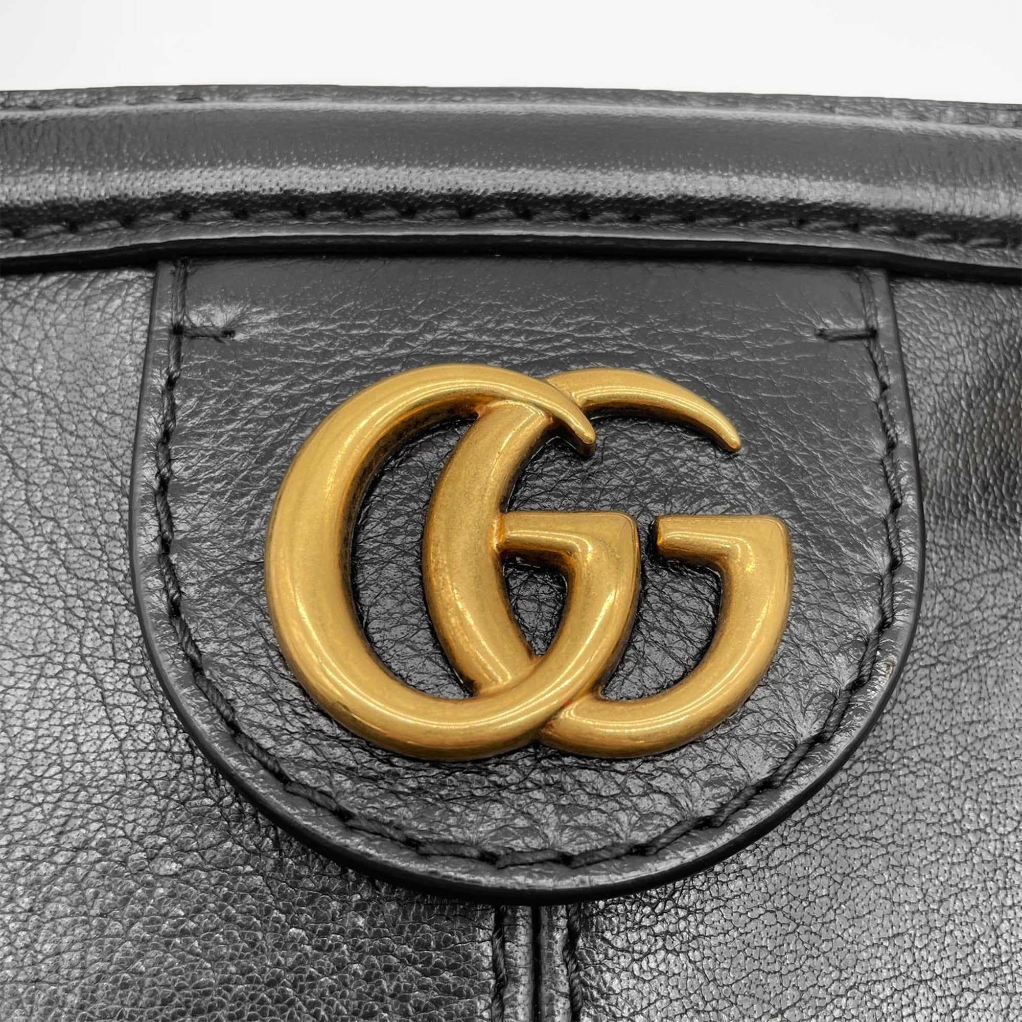 Gucci Black Leather Boston Bag Handbag (Pre-Owned)