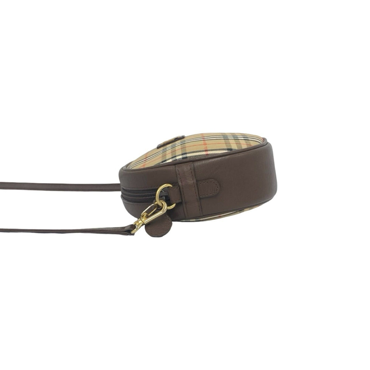 Burberry Beige Brown Canvas Leather Shoulder Bag (Pre-Owned)