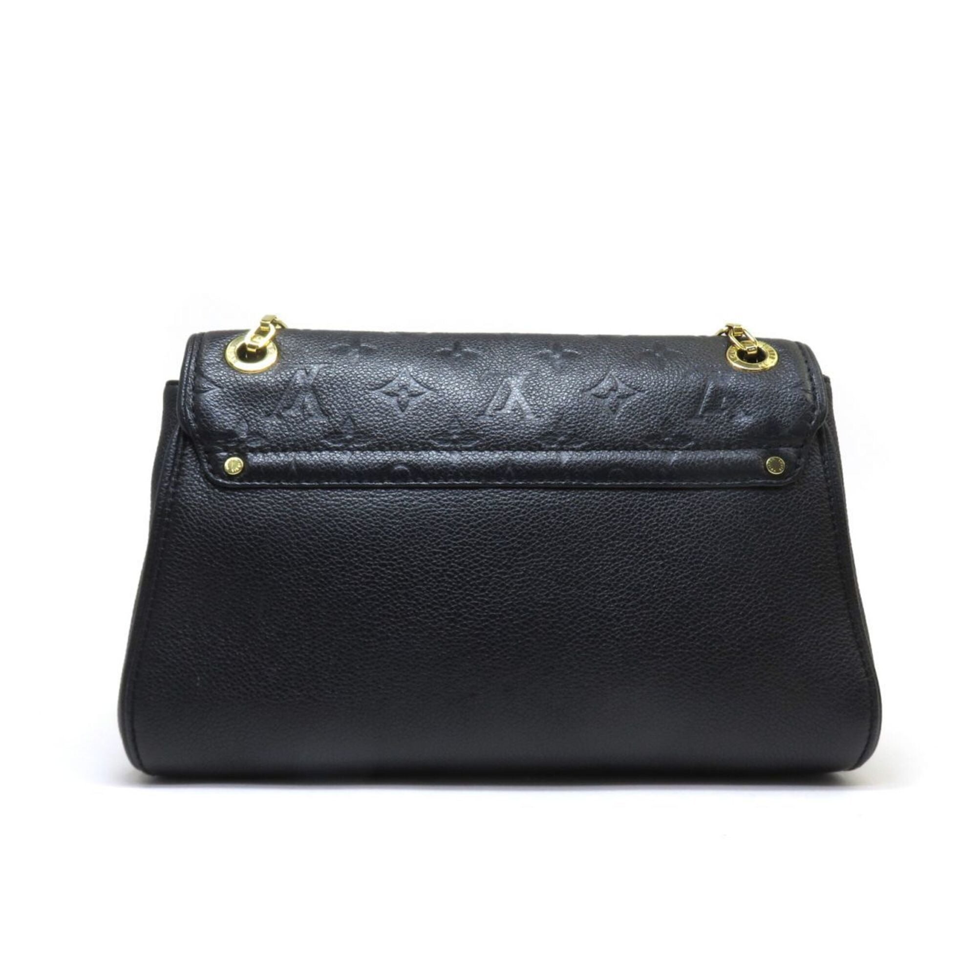 Louis Vuitton Noir Leather Shoulder Bag (Pre-Owned)