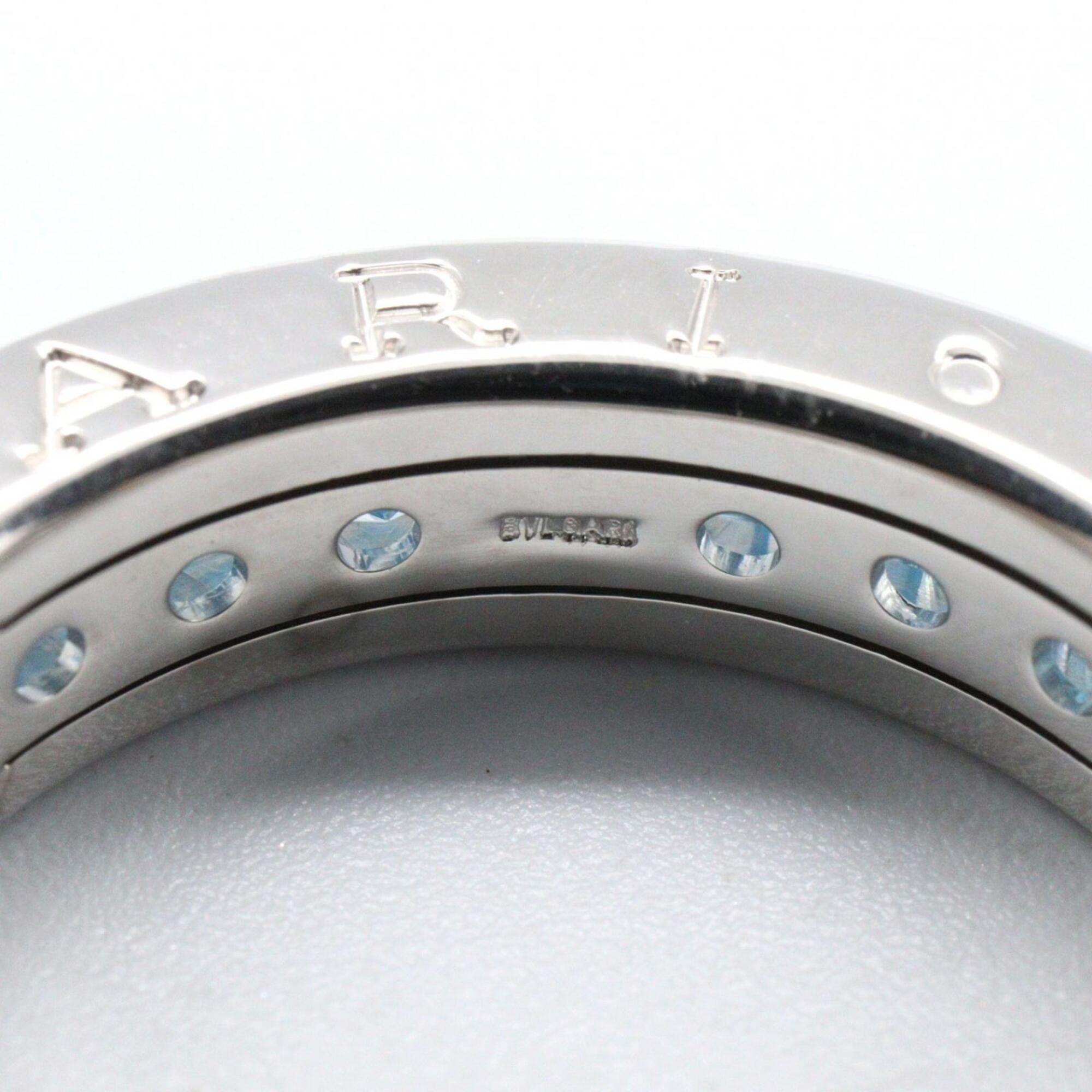 Bvlgari Silver Blue White Gold (18K) Band Ring (Pre-Owned)