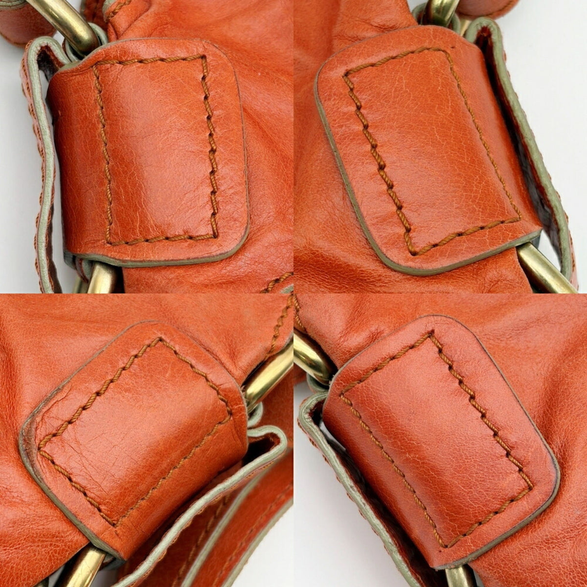 Chloé Orange Leather Shoulder Bag (Pre-Owned)