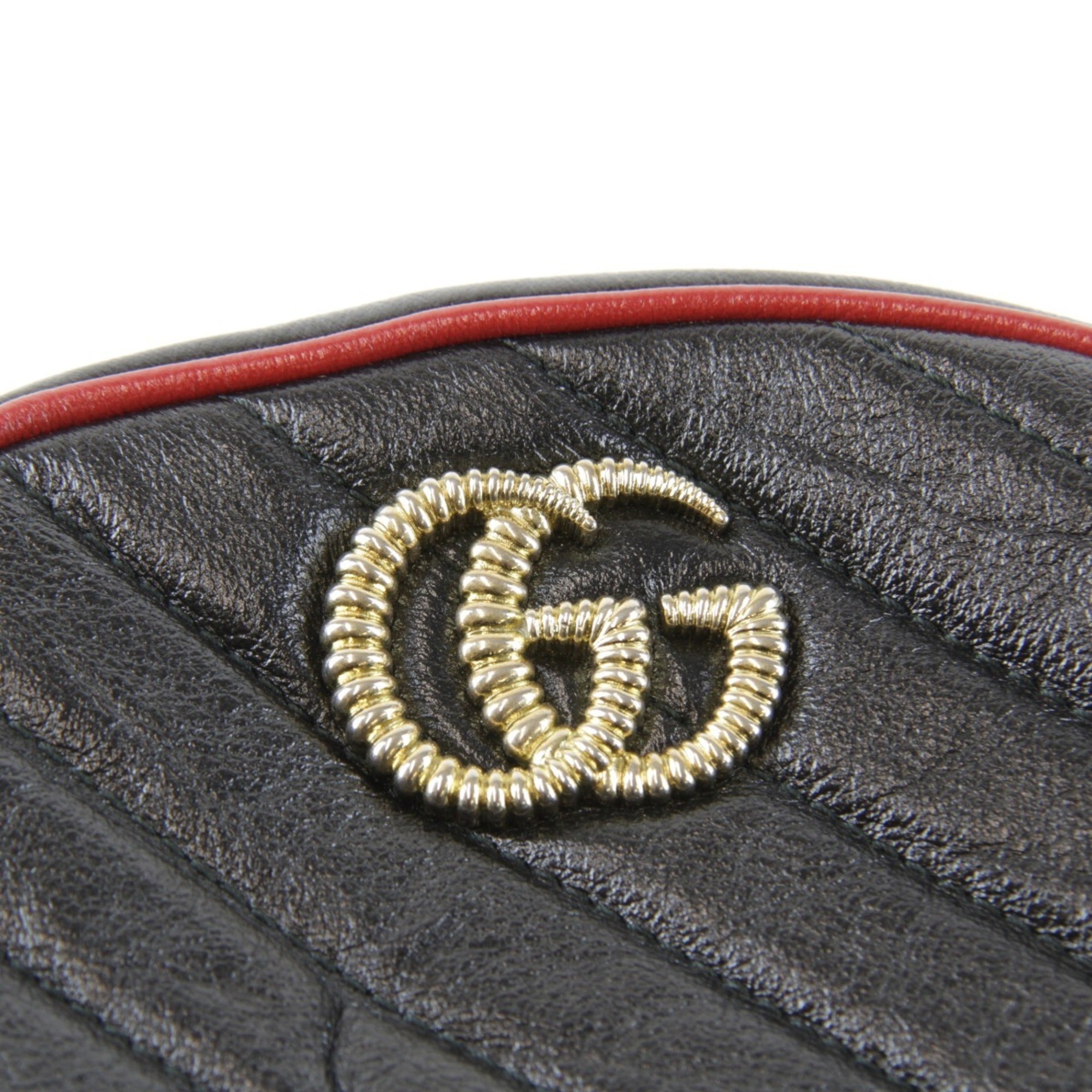 Gucci Gg Marmont Black Leather Fanny Pack (Pre-Owned)