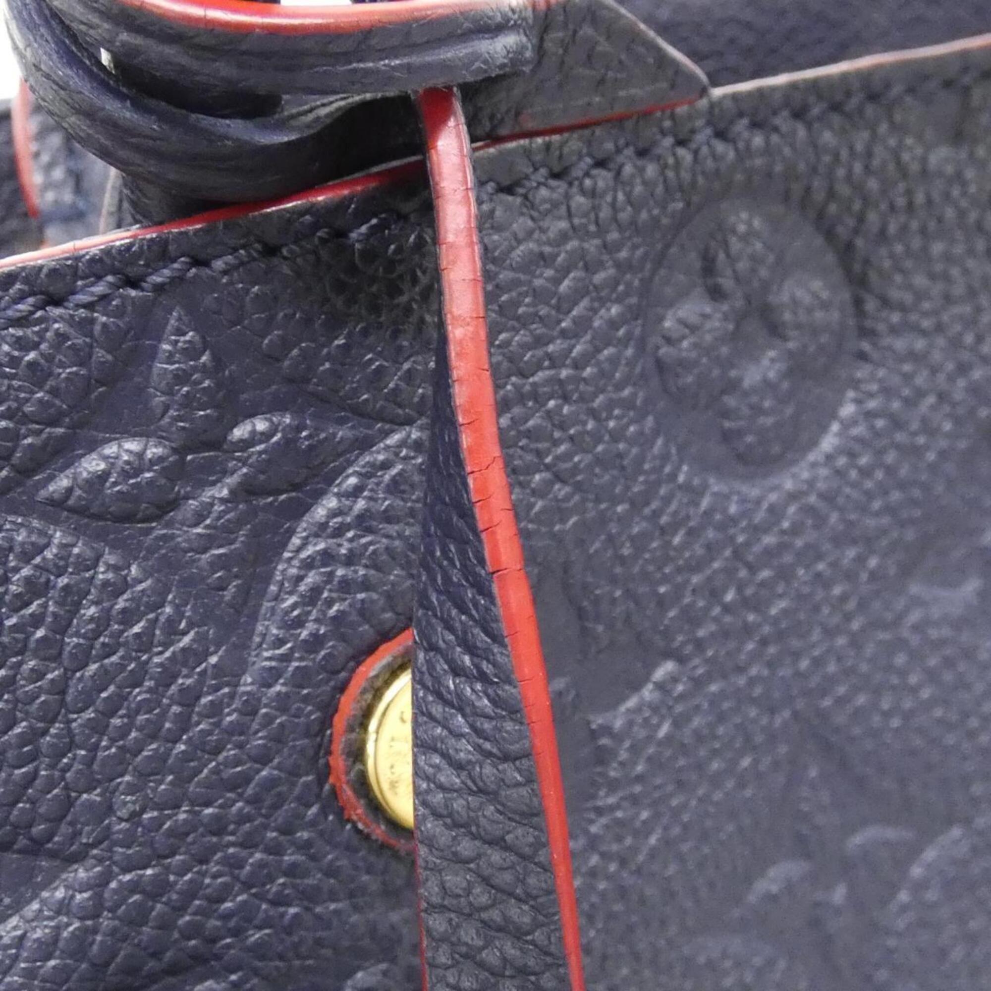 Louis Vuitton Marine Rouge Leather Handbag (Pre-Owned)