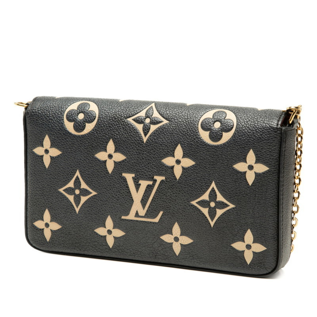Louis Vuitton Monogram Empreinte Beige Black Leather Pochette Shoulder Bag (Pre-Owned)