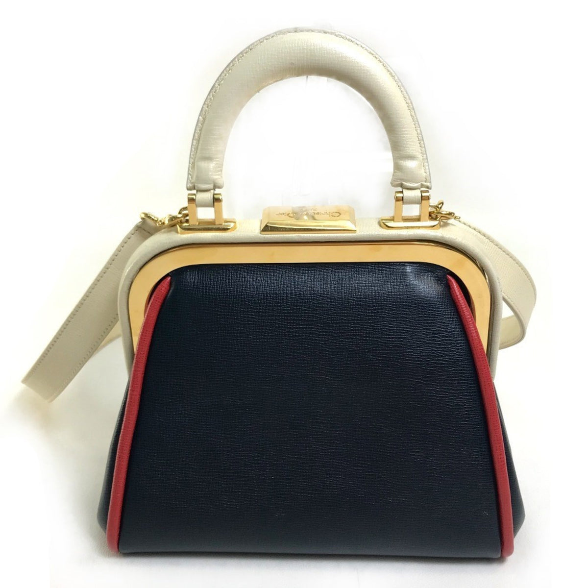 Christian Dior Navy Leather Handbag (Pre-Owned)