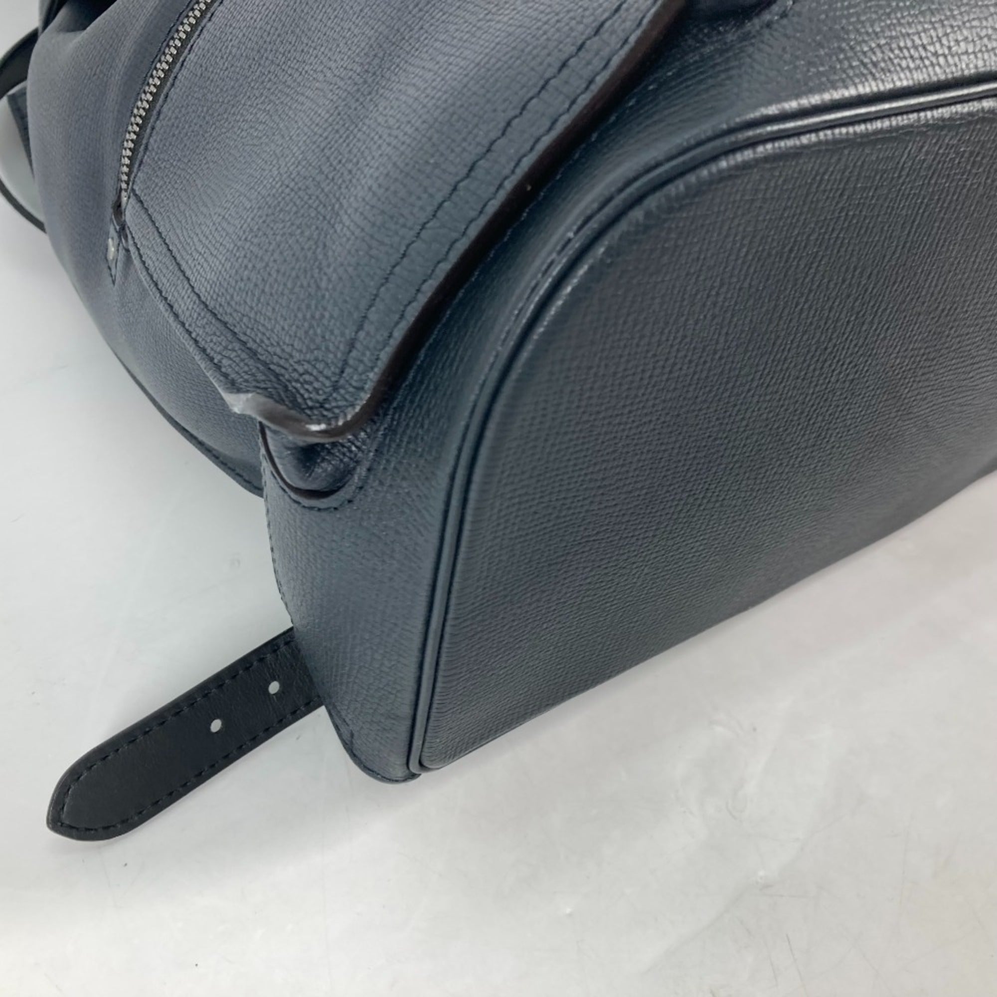 Louis Vuitton Black Navy Navy Blue Utah Leather Backpack (Pre-Owned)