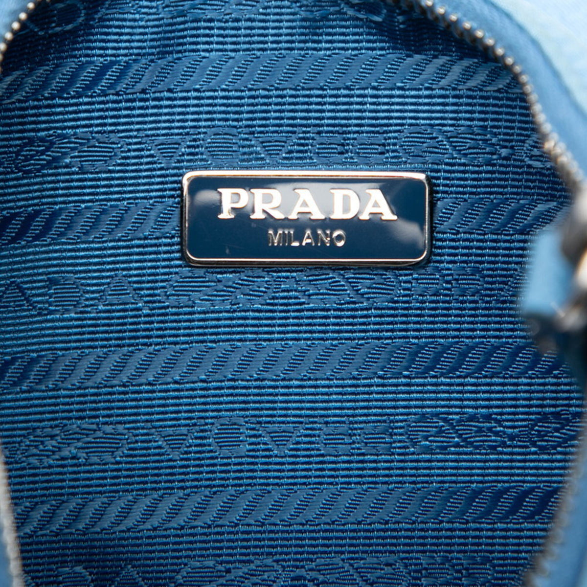 Prada Blue Nylon Leather Handbag Shoulder Bag (Pre-Owned)