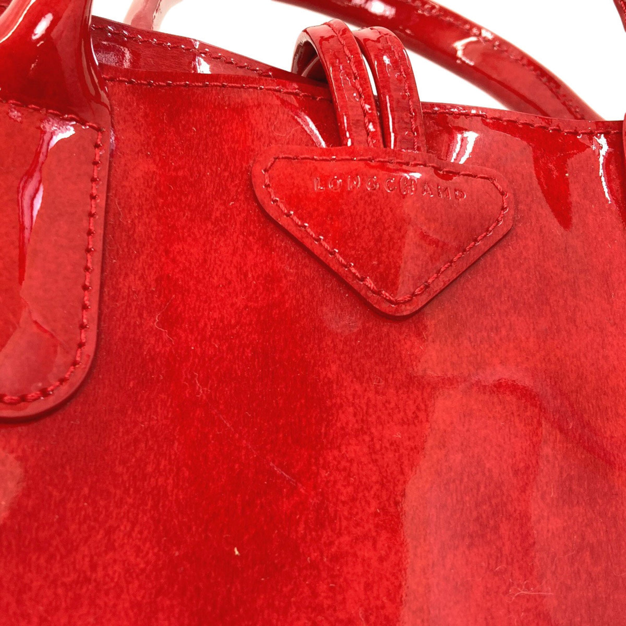 Longchamp Red Color Leather Handbag (Pre-Owned)