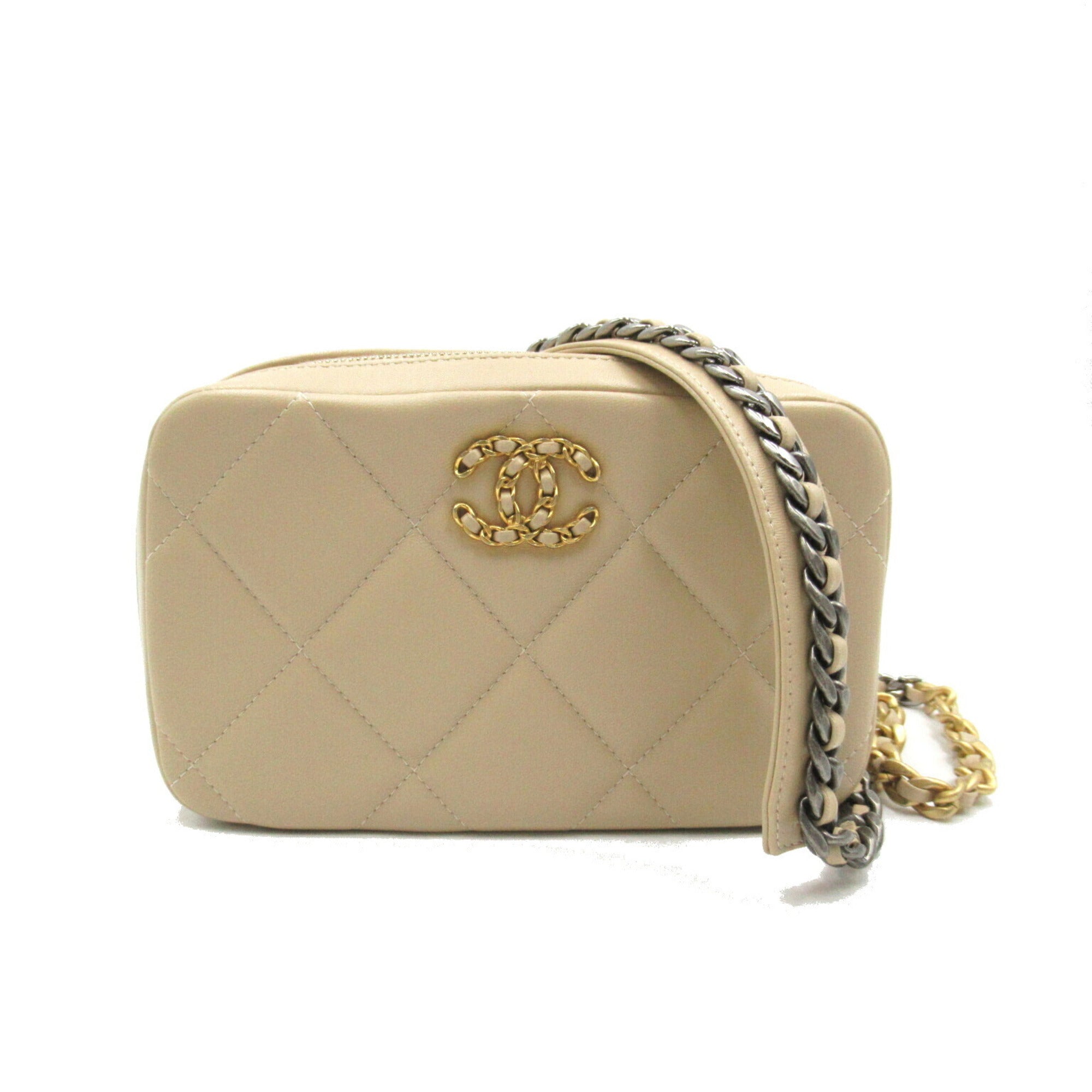 Chanel Beige Leather Shoulder Bag (Pre-Owned)